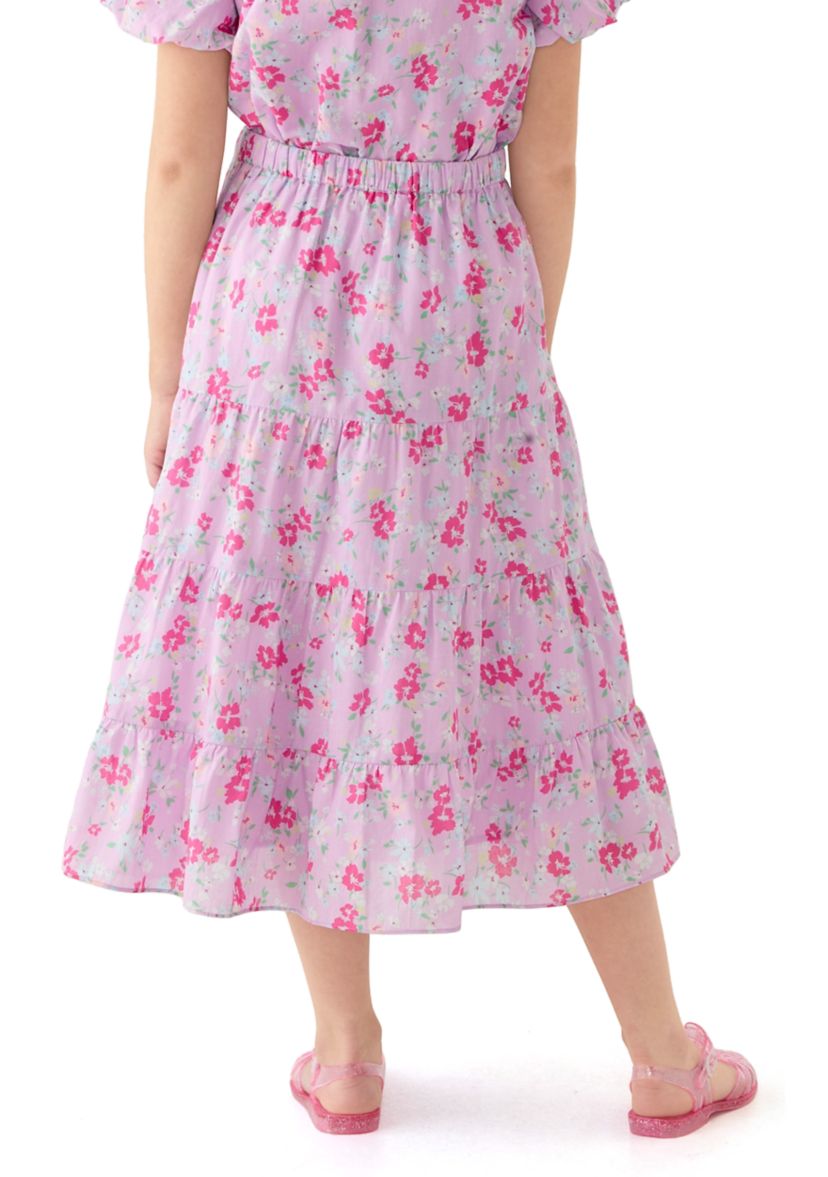 Girls 7-16 Maxi Purple Printed Skirt