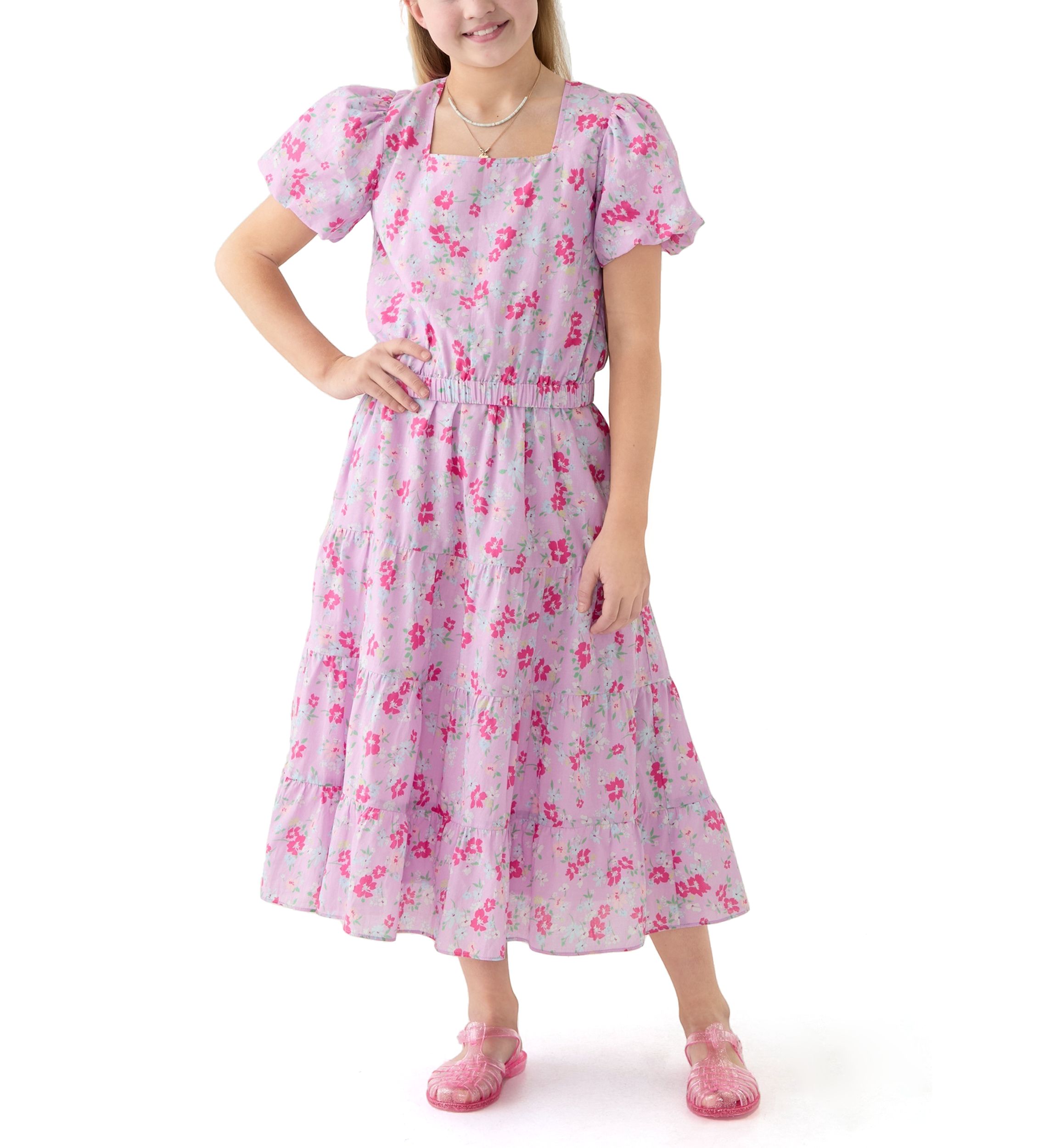 Girls 7-16 Maxi Purple Printed Skirt