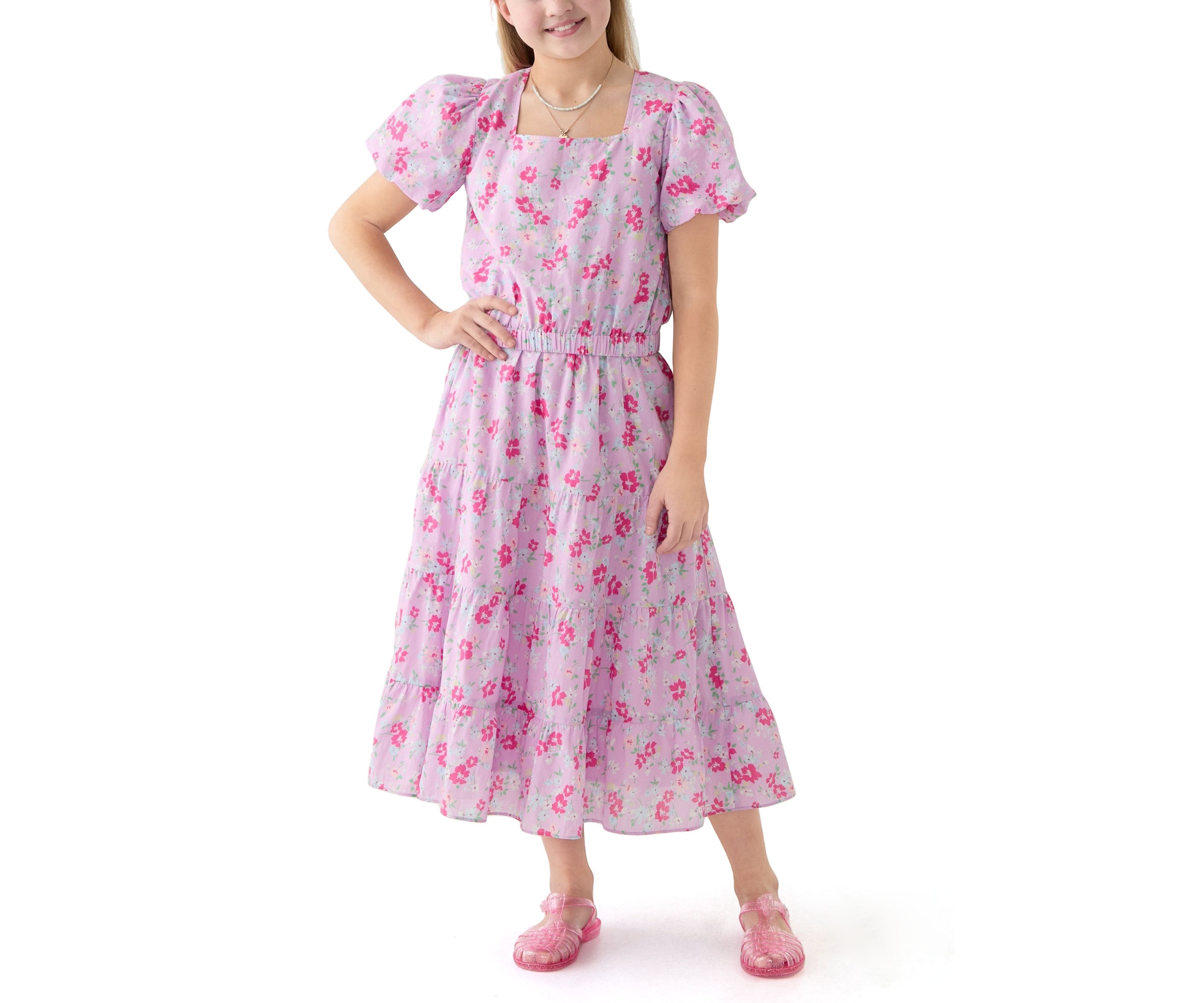 Girls 7-16 Maxi Purple Printed Skirt