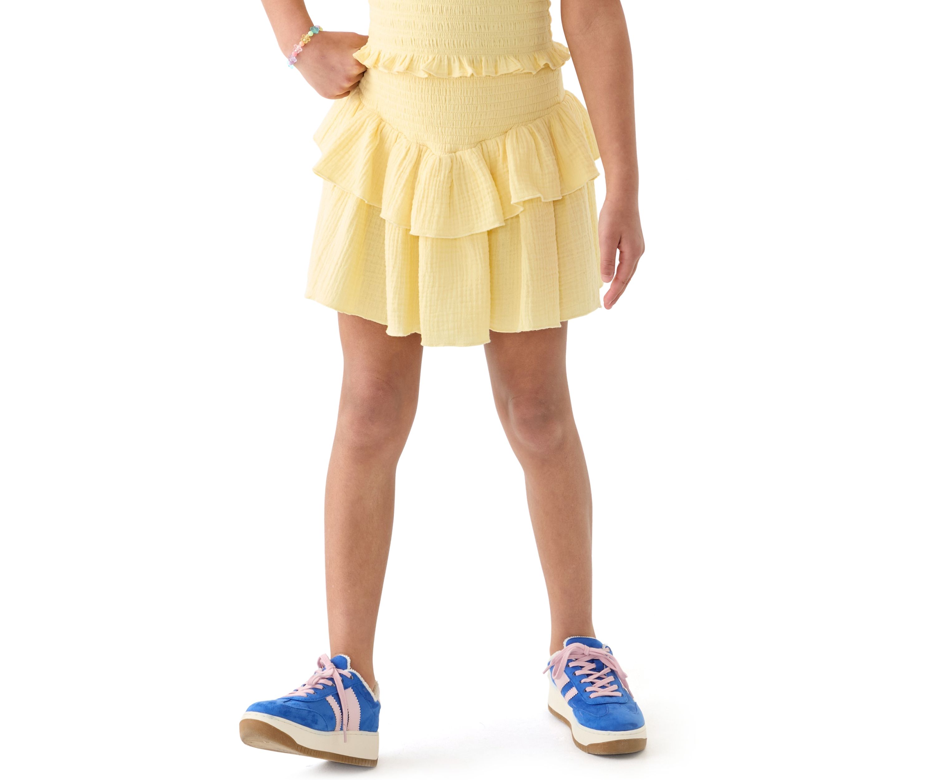 Girls 7-16 Yellow Printed Skirt