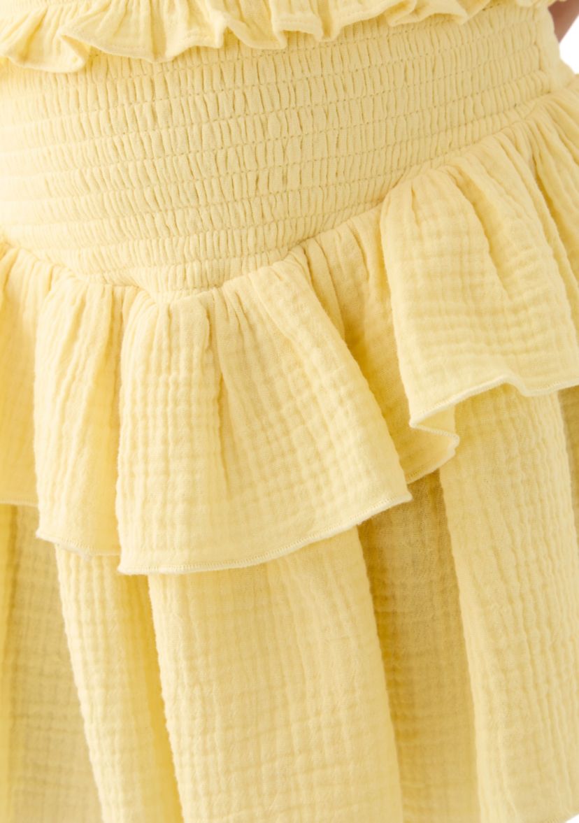 Girls 7-16 Yellow Printed Skirt