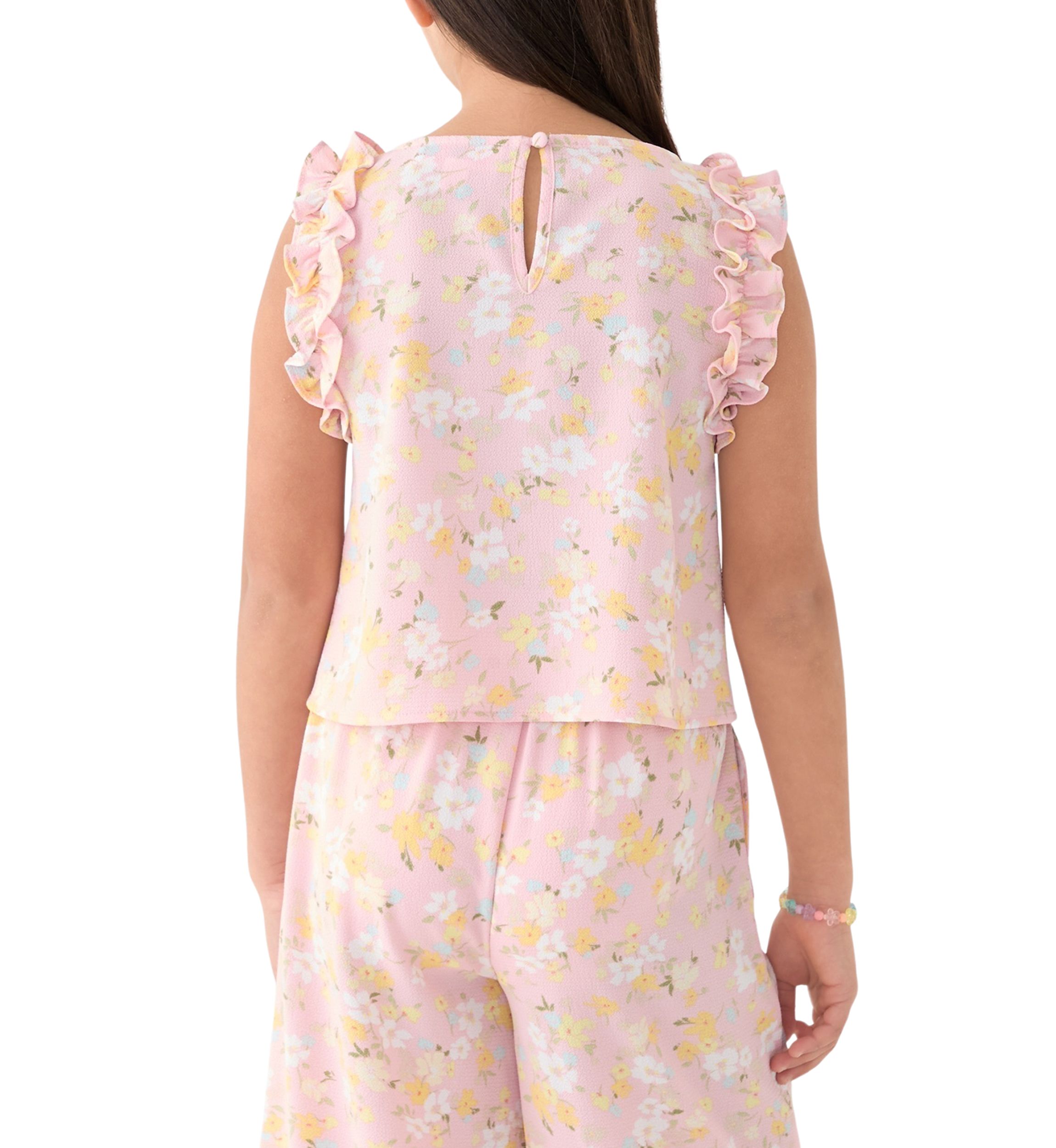 Girls 7-16 Coral Printed Top