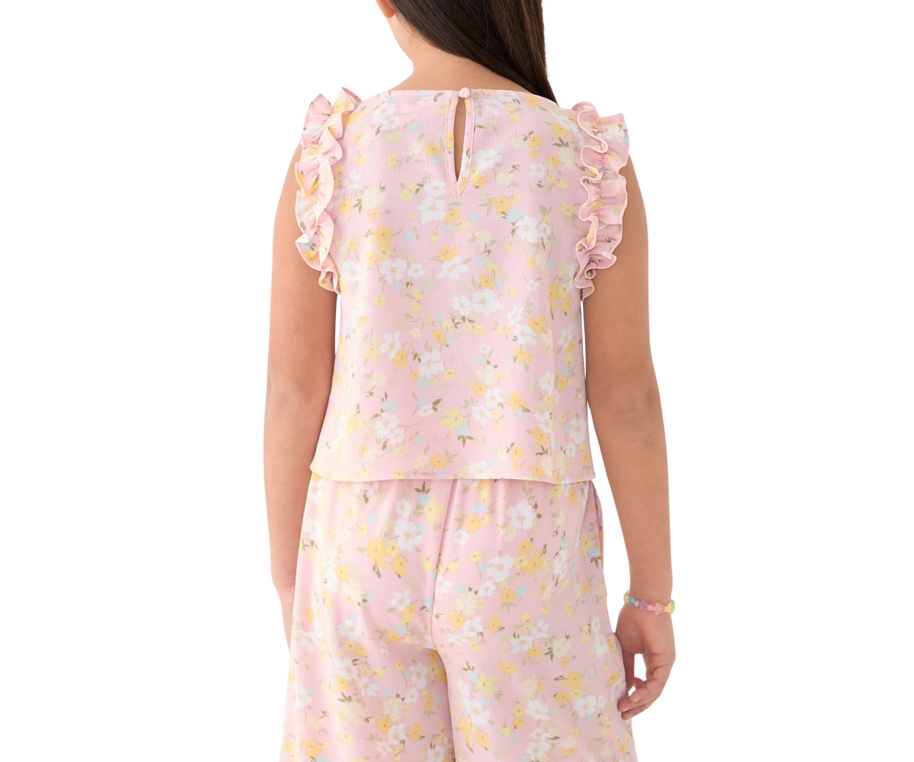 Girls 7-16 Coral Printed Top