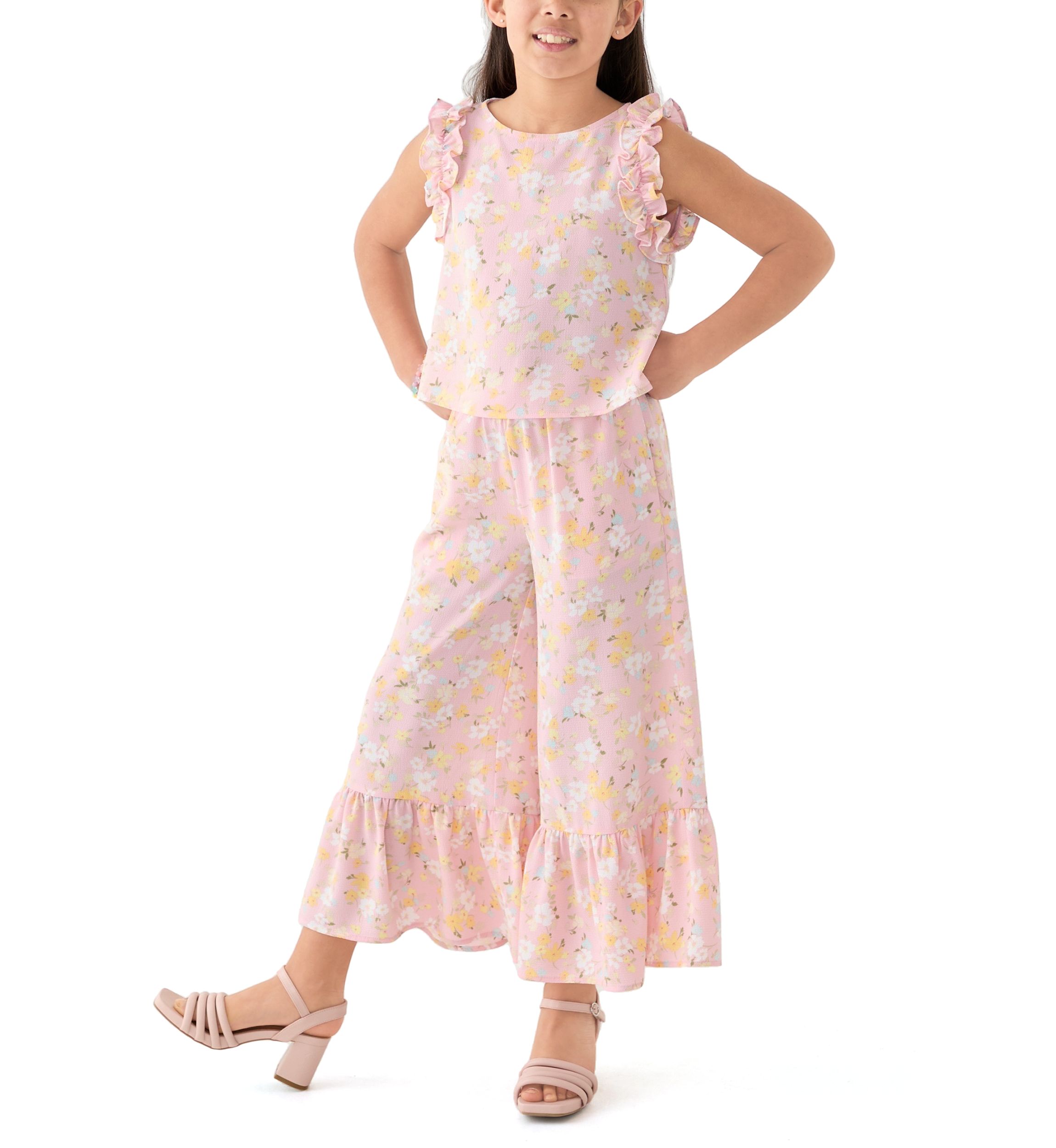 Girls 7-16 Coral Printed Top