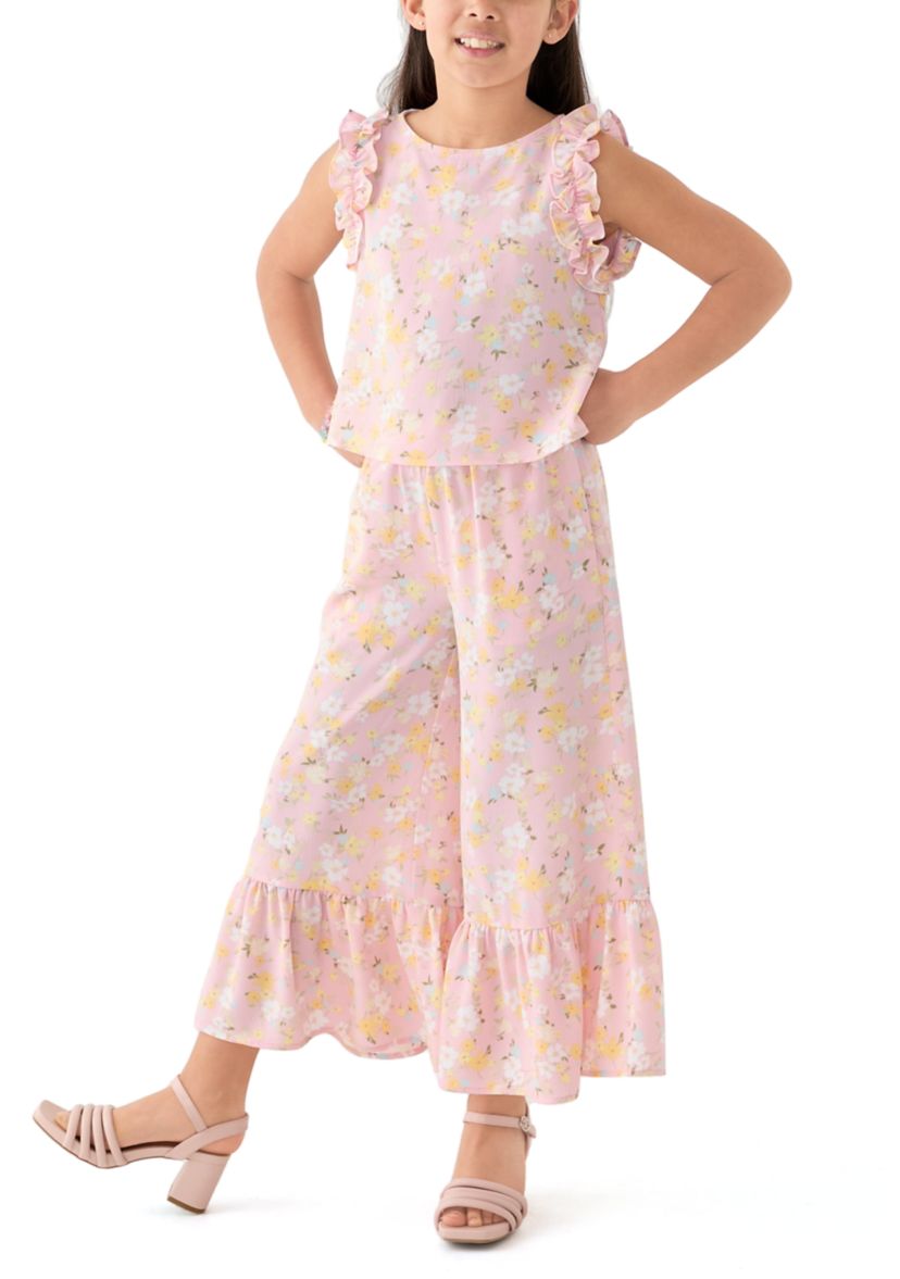 Girls 7-16 Coral Printed Top