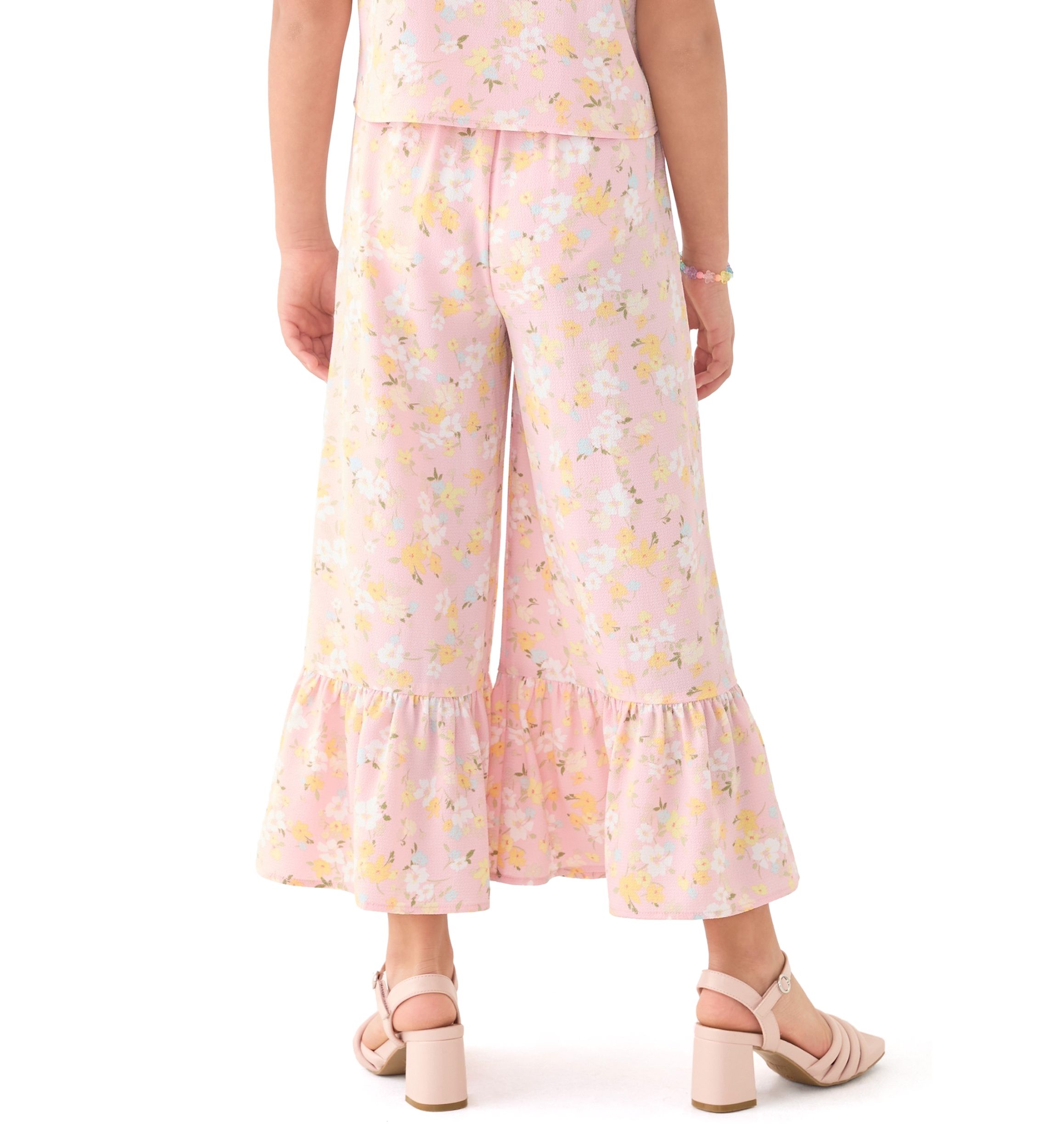 Girls 7-16 Coral Printed Pants 
