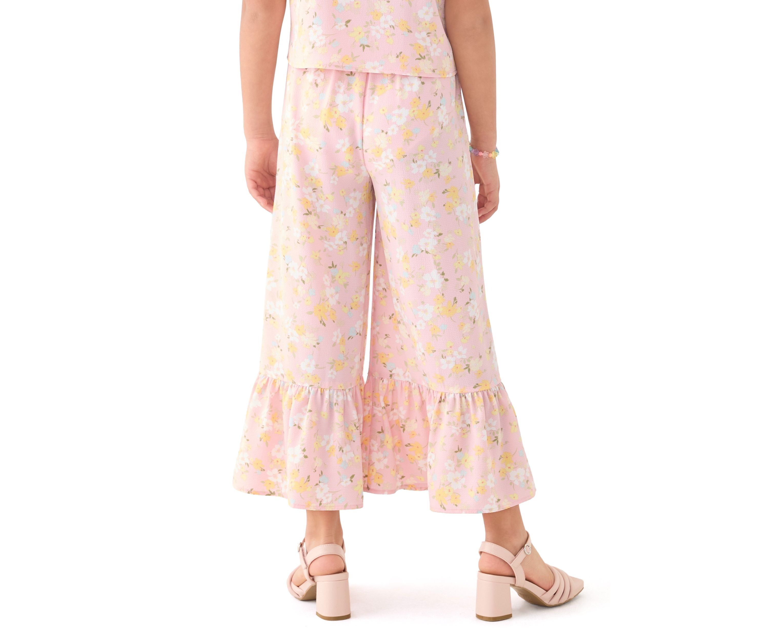 Girls 7-16 Coral Printed Pants 