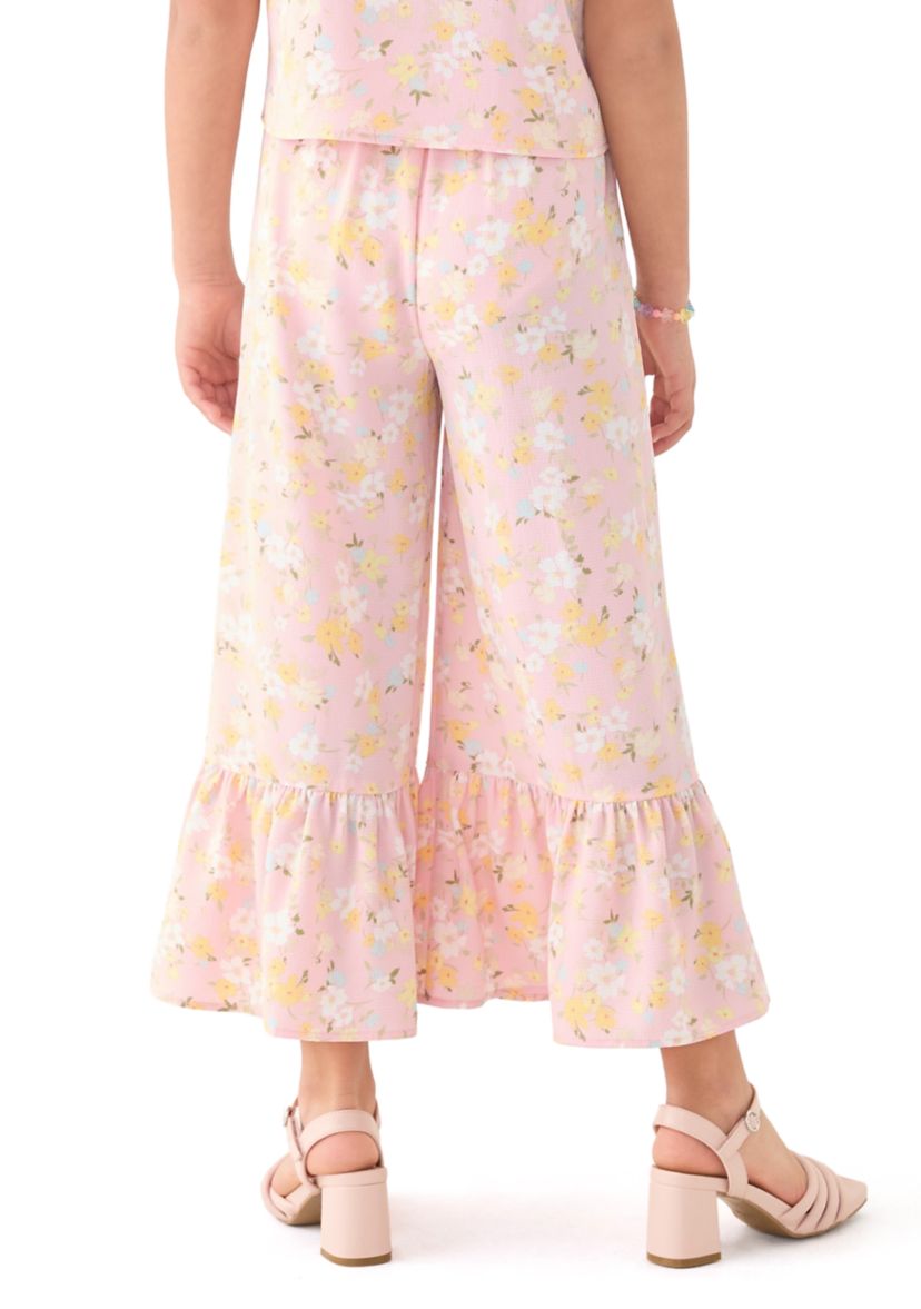 Girls 7-16 Coral Printed Pants 