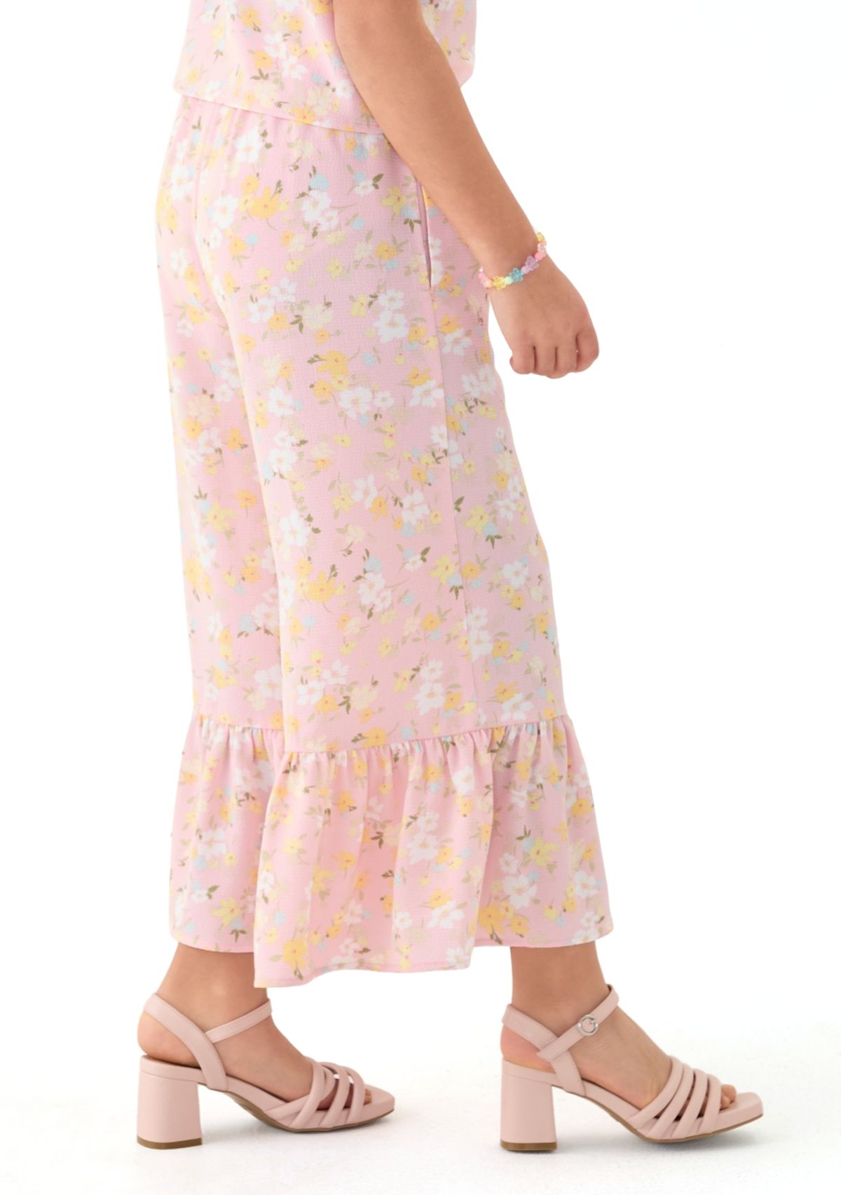 Girls 7-16 Coral Printed Pants 