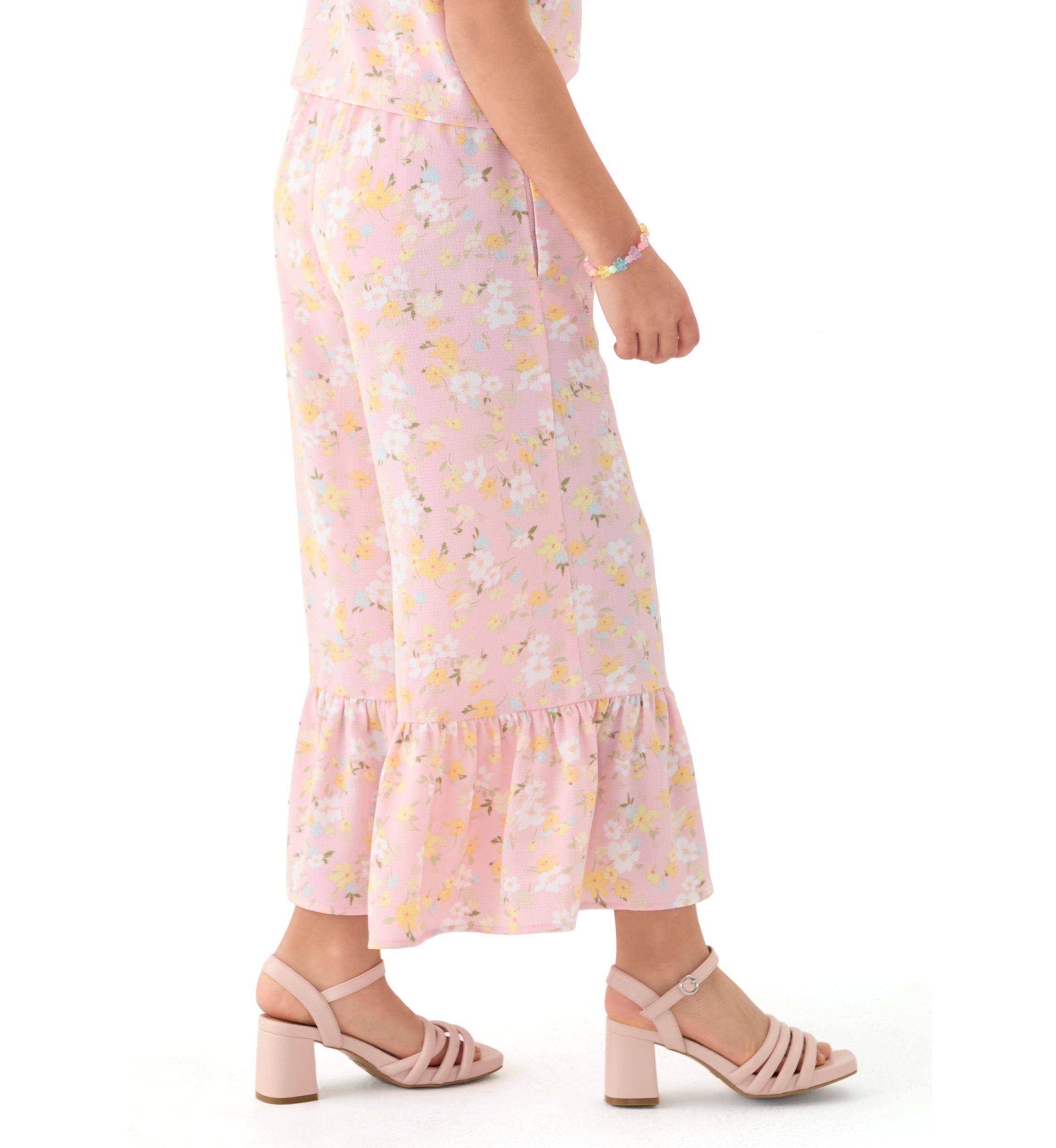 Girls 7-16 Coral Printed Pants 