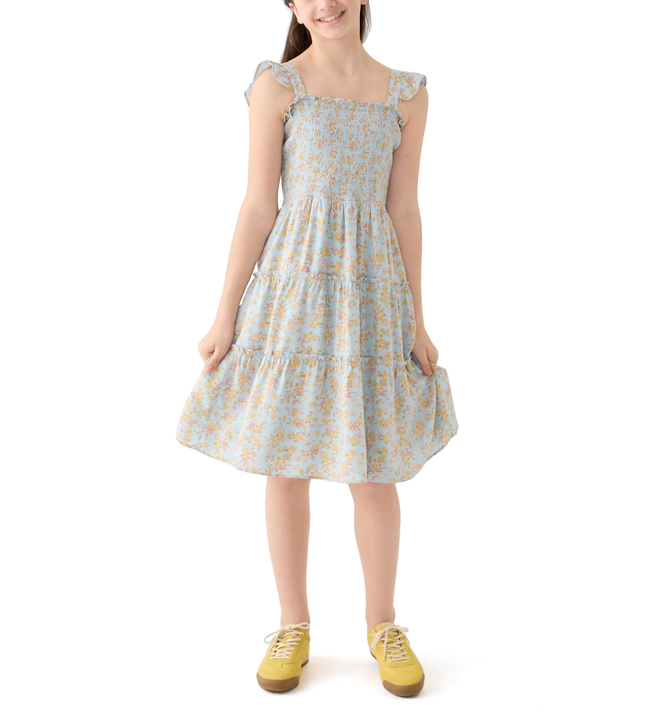 Girls 7-16 Printed Tiered Dress