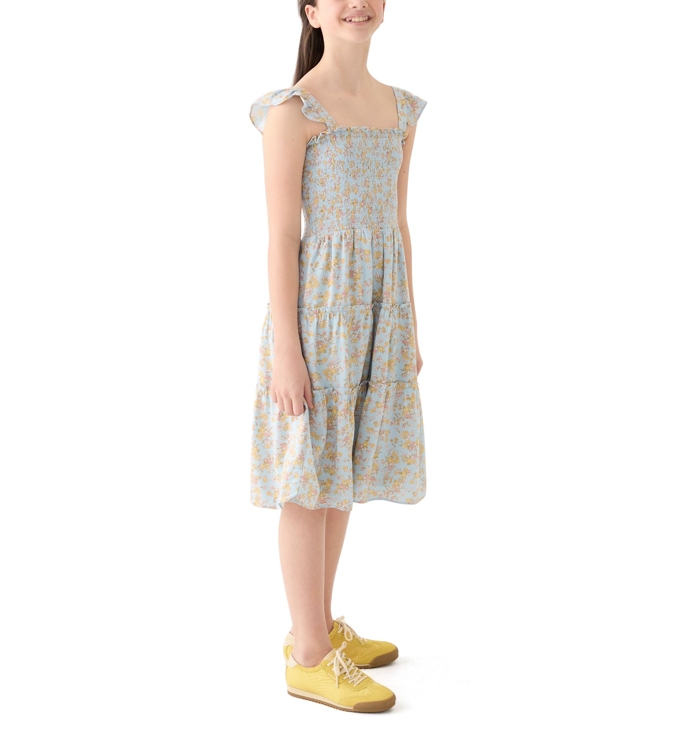 Girls 7-16 Printed Tiered Dress