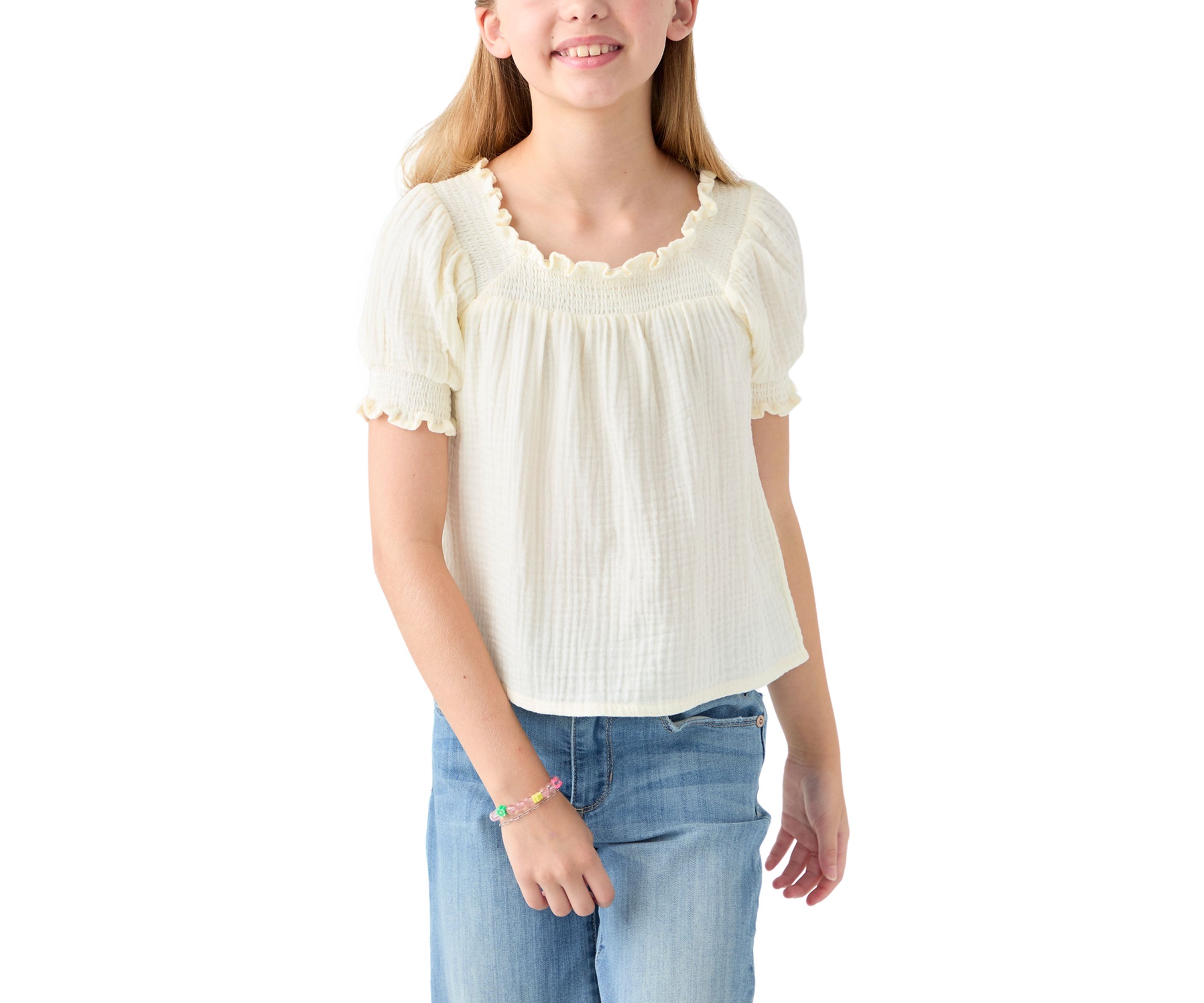 Girls 7-16 Bubble Short Sleeve Top
