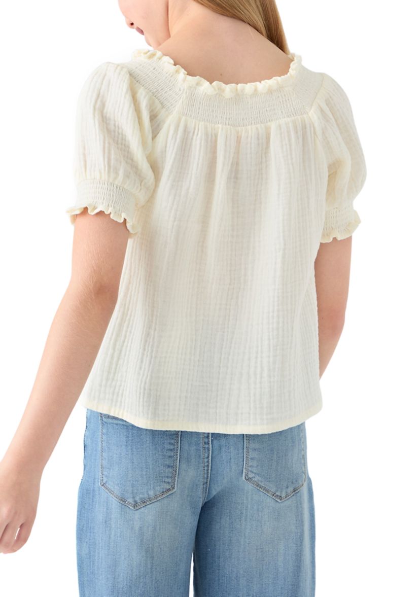 Girls 7-16 Bubble Short Sleeve Top