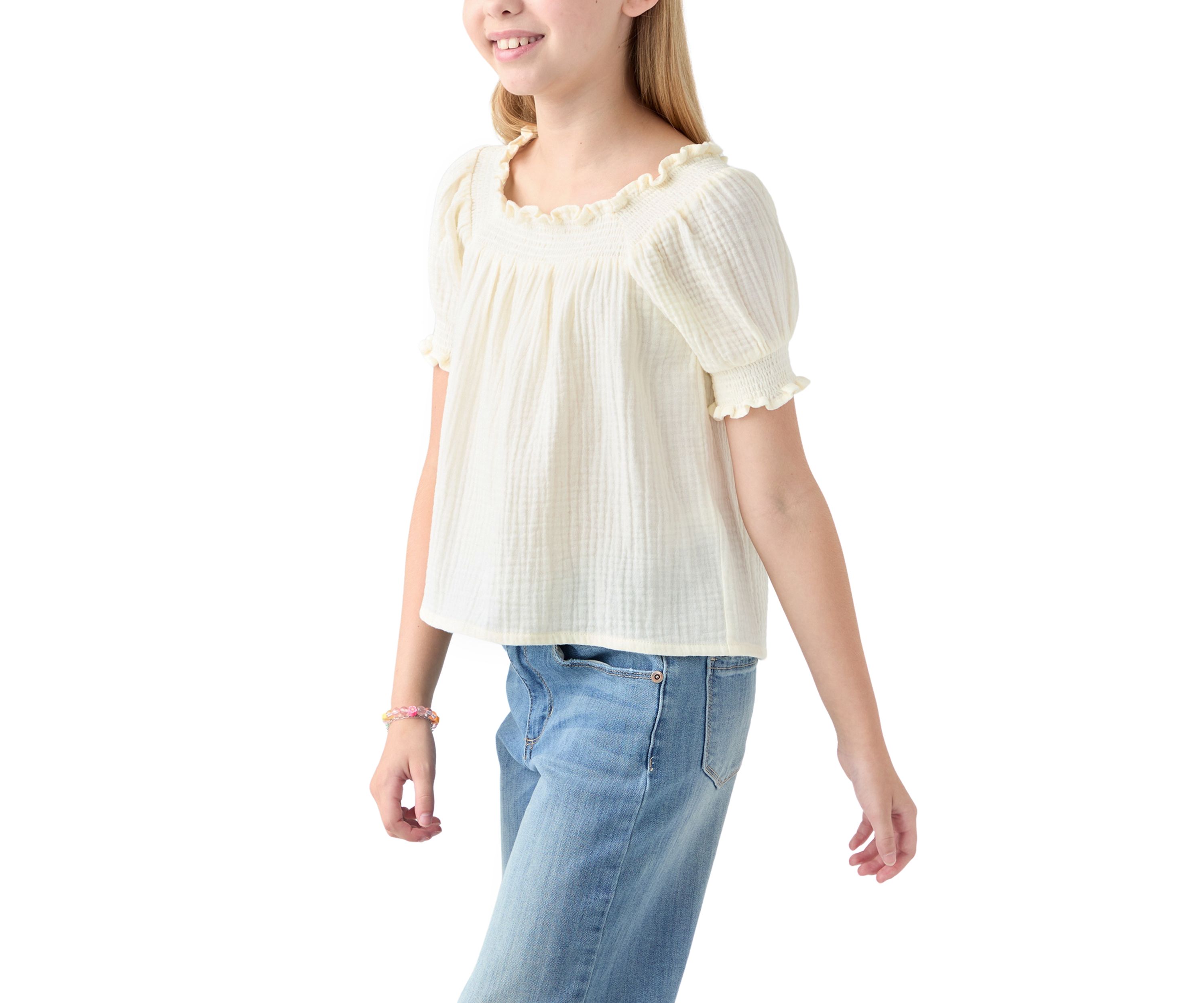 Girls 7-16 Bubble Short Sleeve Top