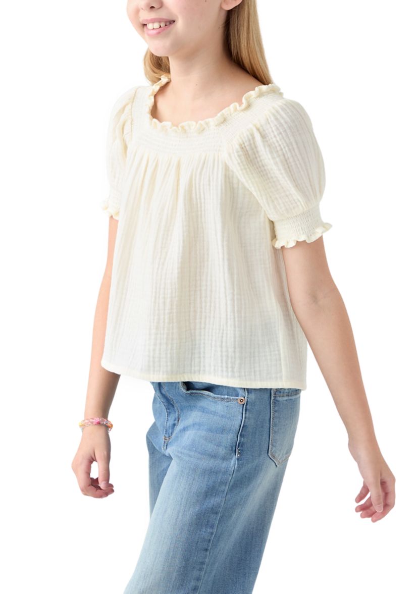 Girls 7-16 Bubble Short Sleeve Top