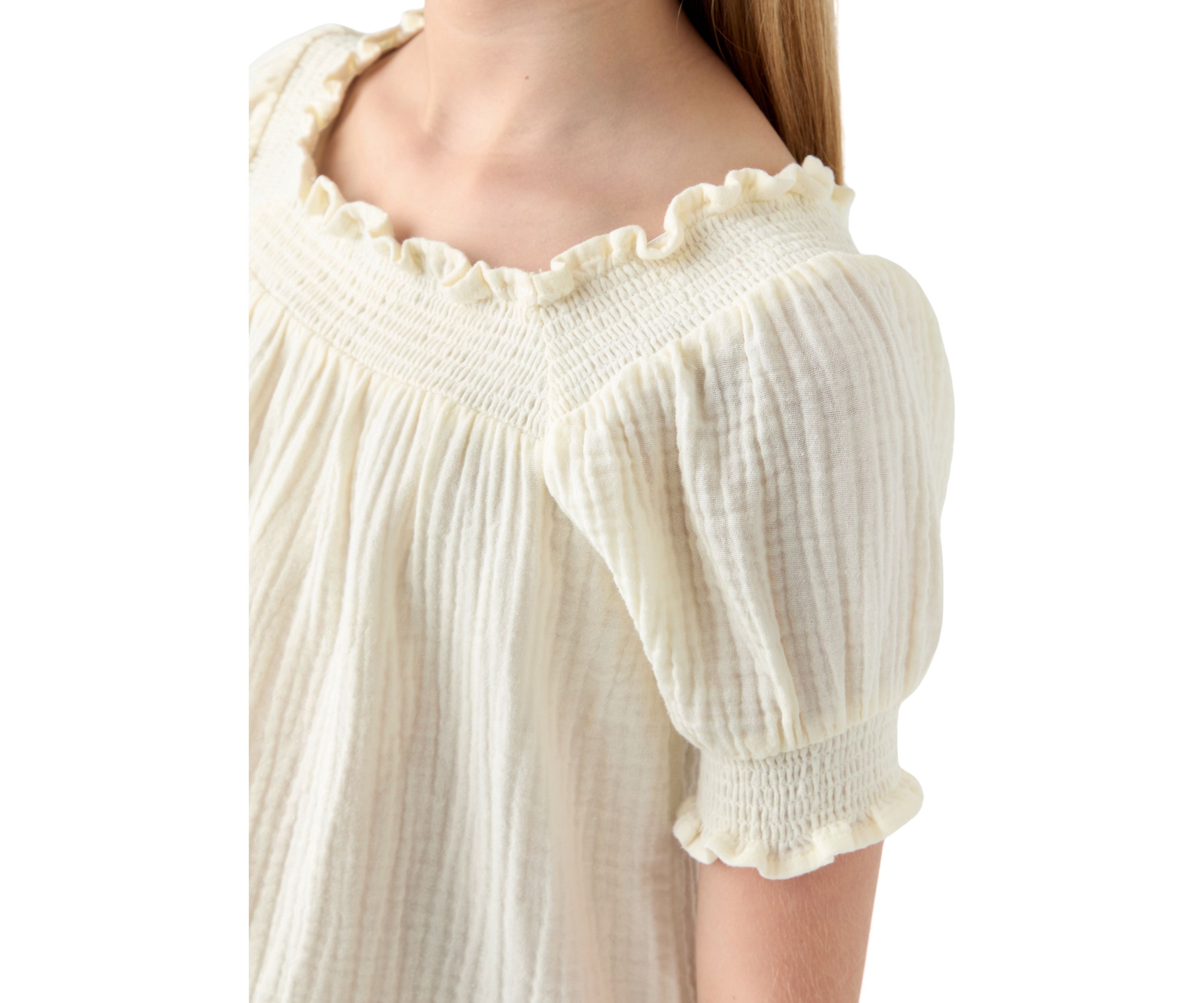 Girls 7-16 Bubble Short Sleeve Top