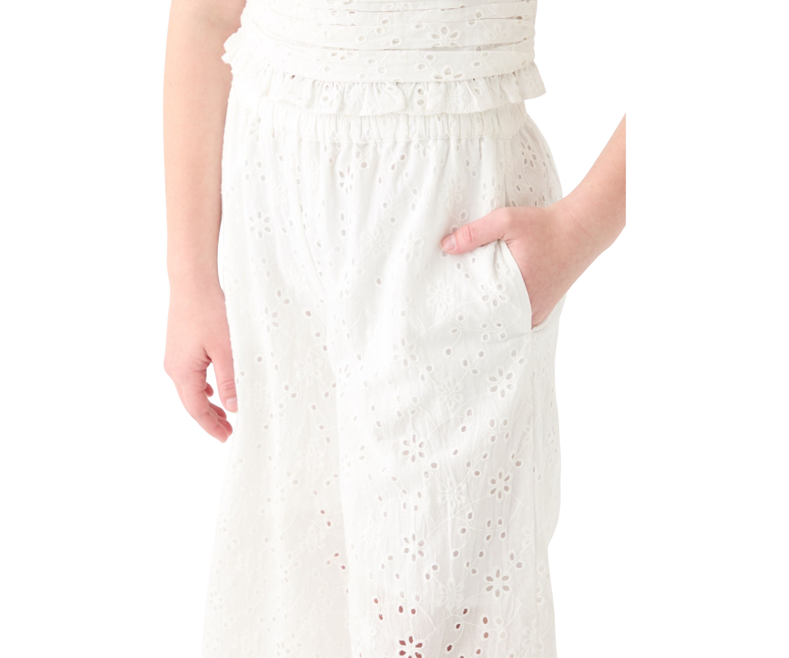 Girls 7-16 White Ponte Pants