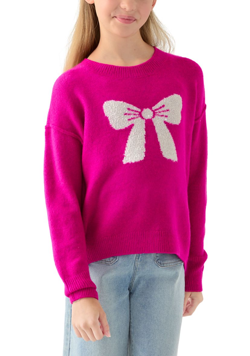 Girls 7-16 Sequin Bow Sweater