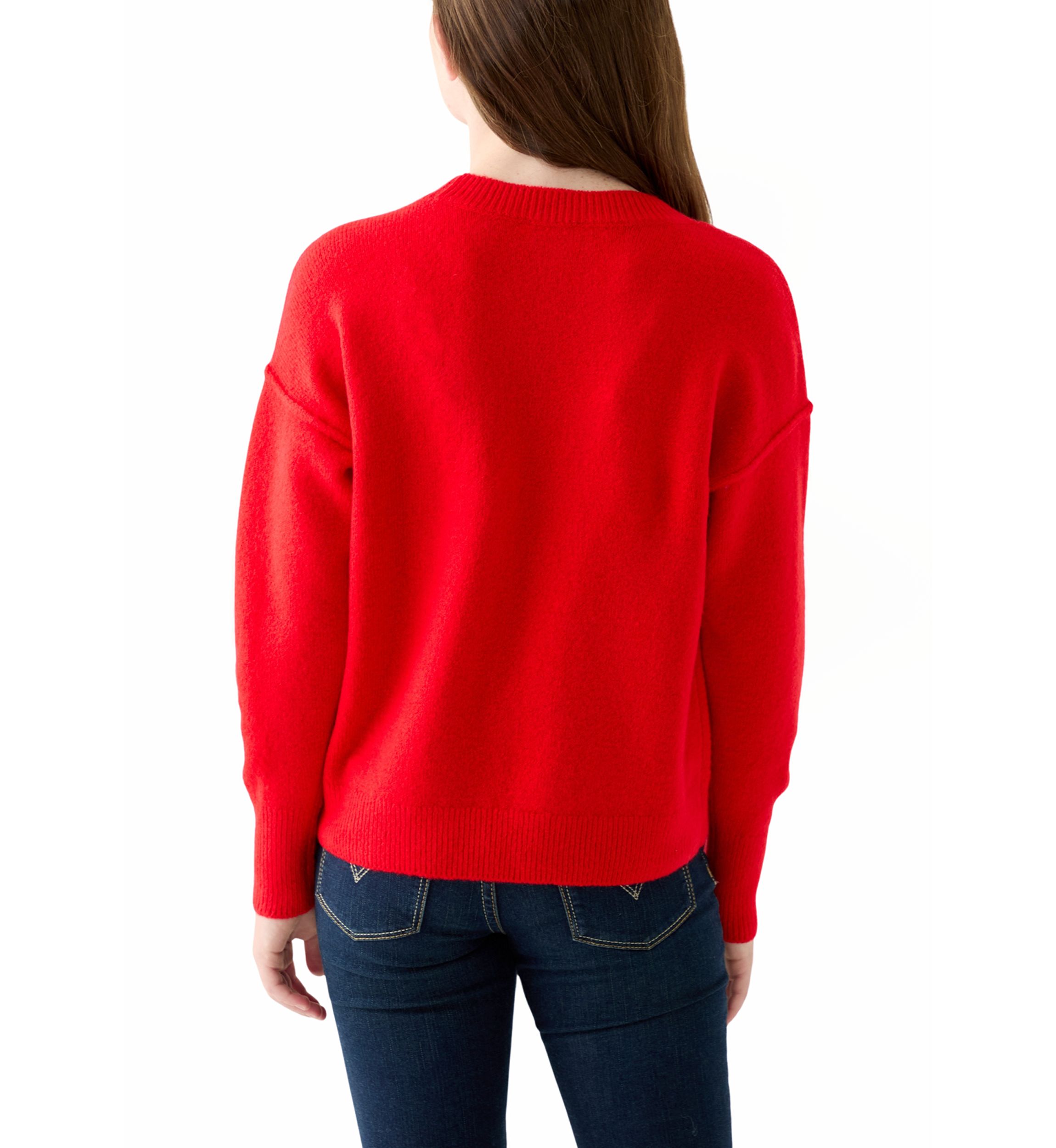 Girls 7-16 Merry Crew Neck Sweater