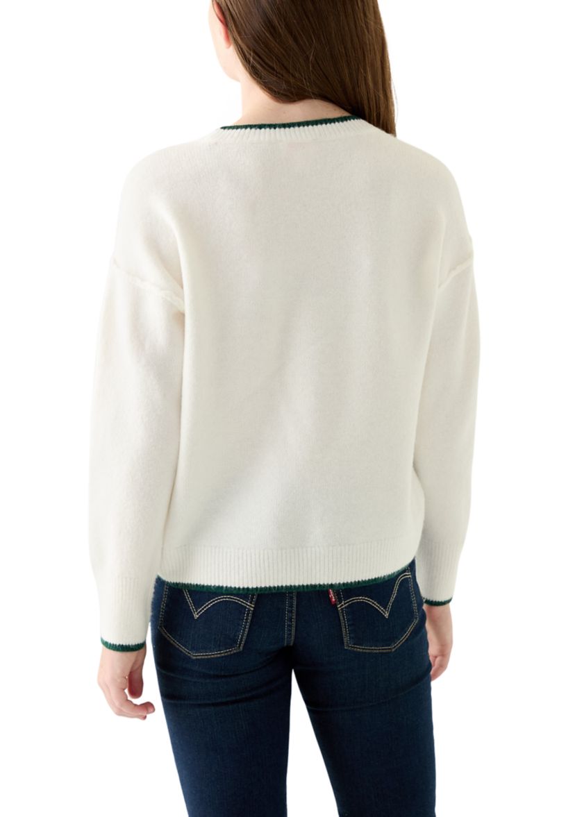 Girls 7-16 Holly Jolly Crew Neck Sweater