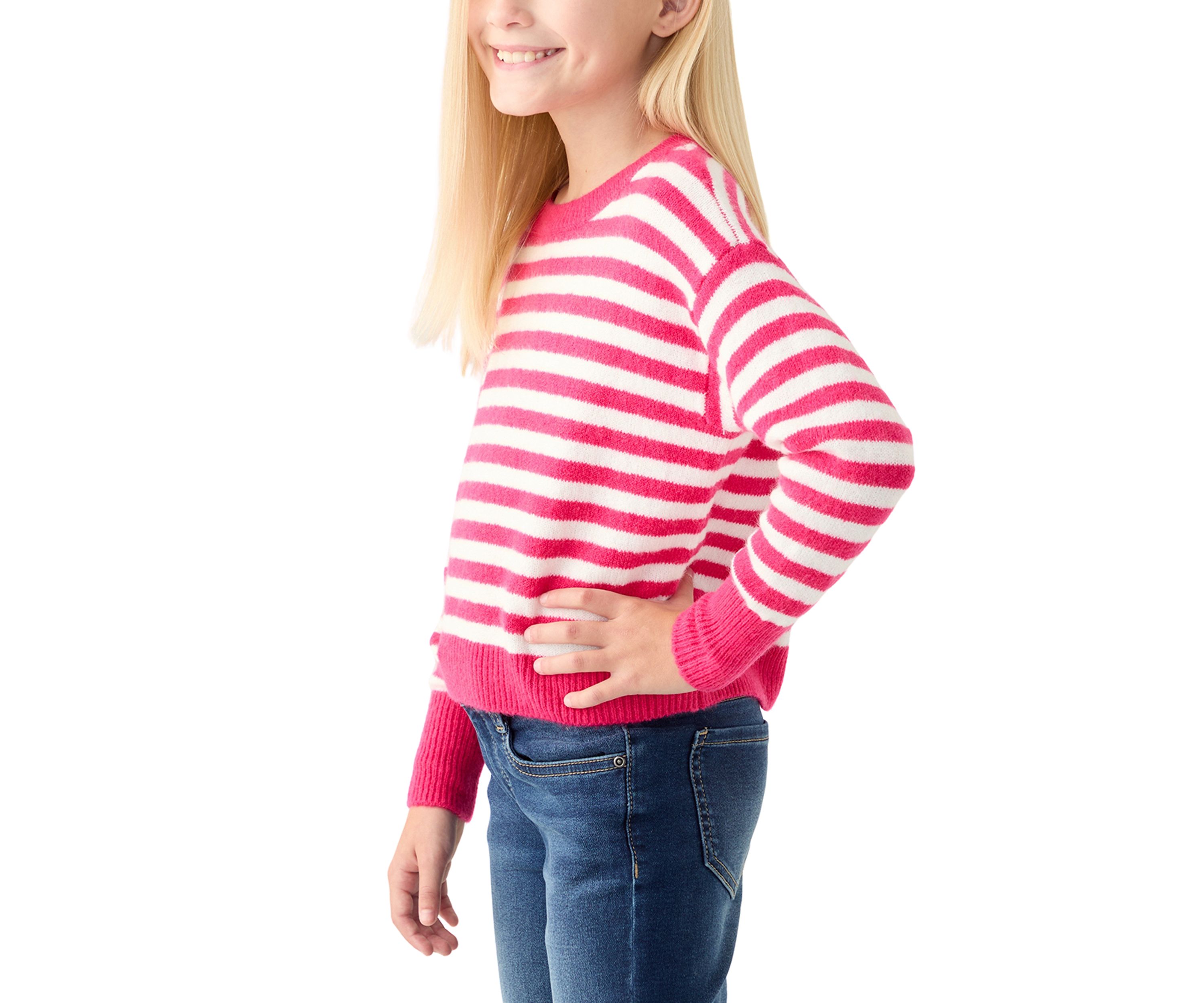 Girls 7-16 Striped Cozy Sweater