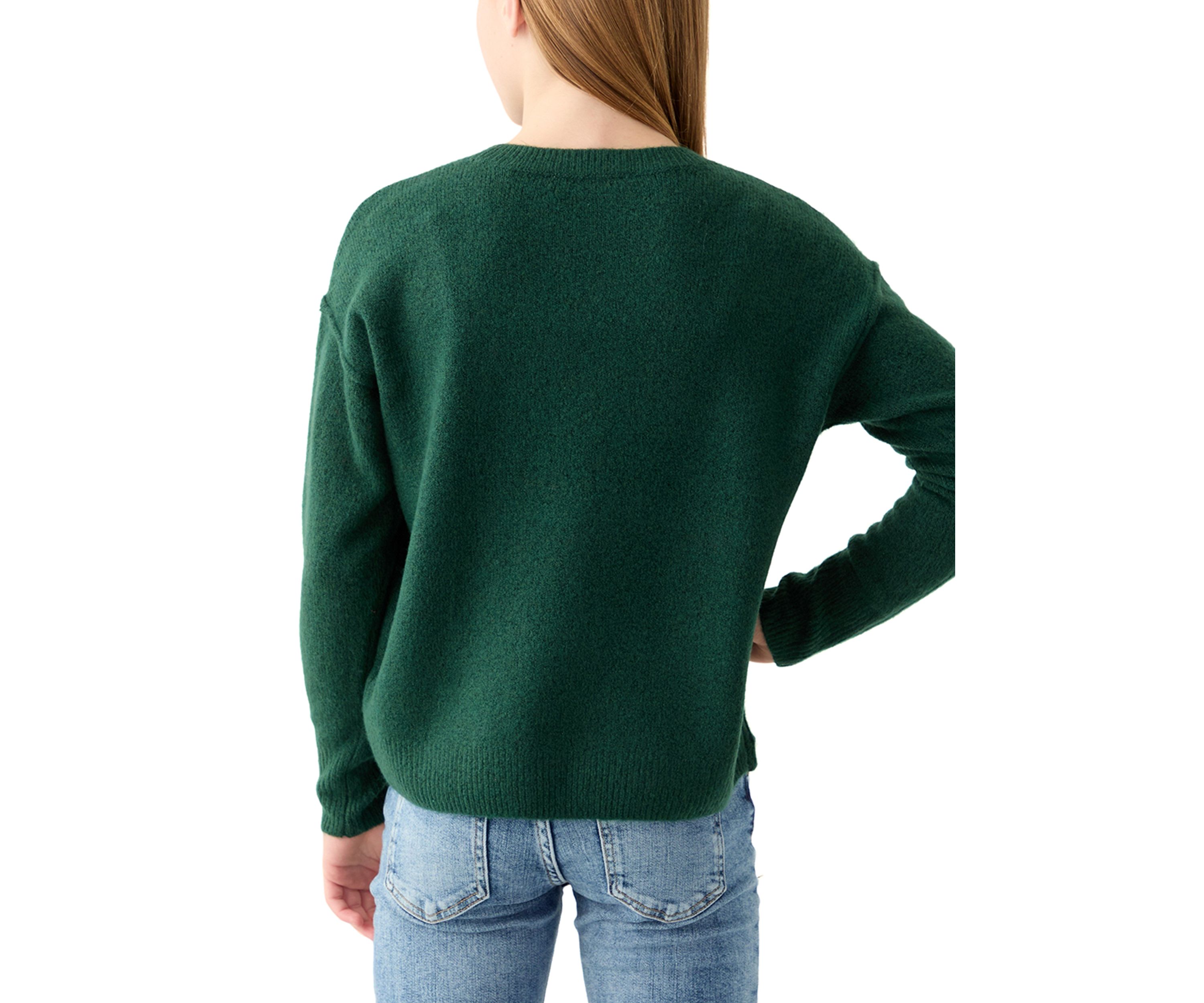 Girls 7-16 Solid Cozy Crew Neck Sweater