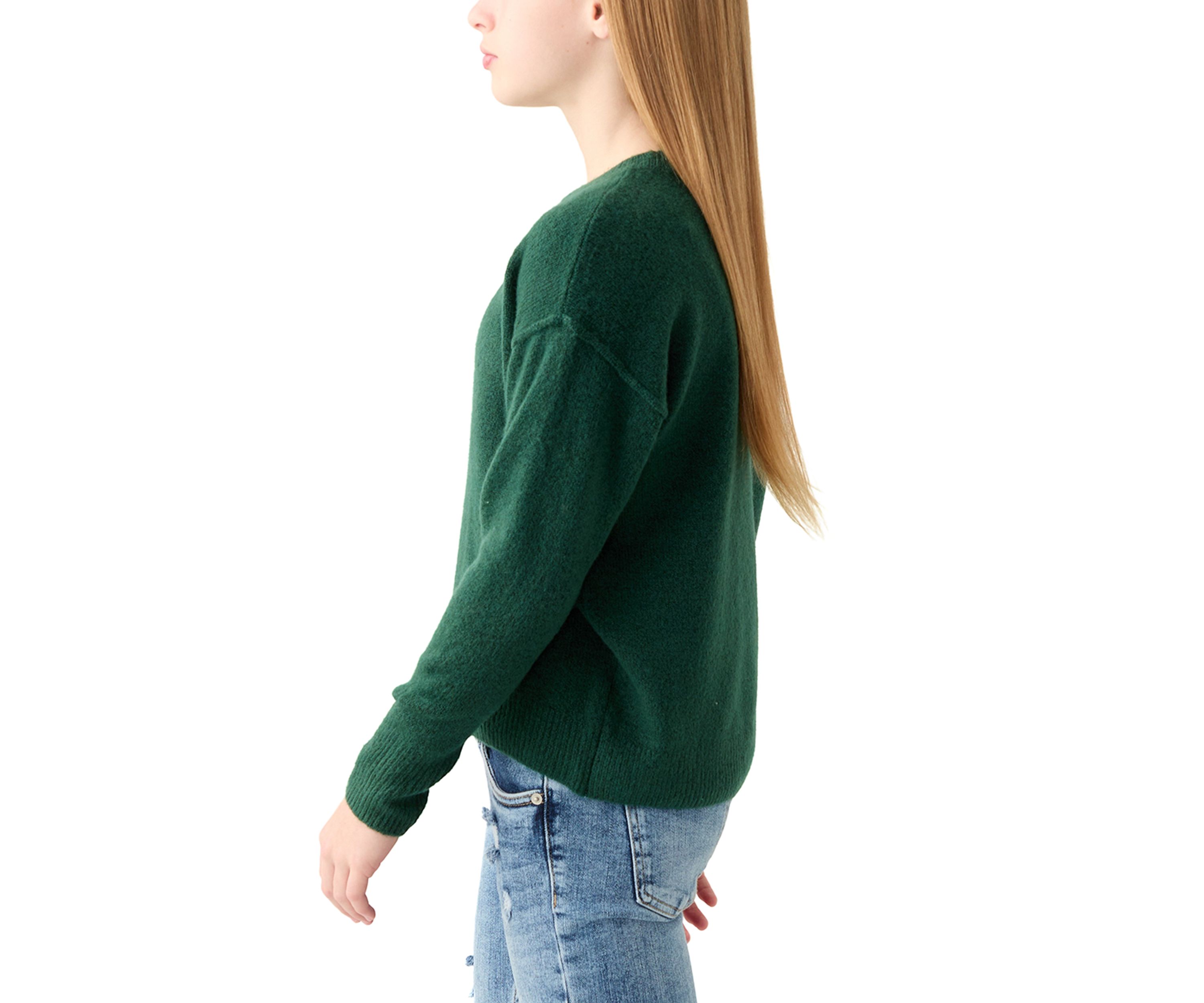 Girls 7-16 Solid Cozy Crew Neck Sweater