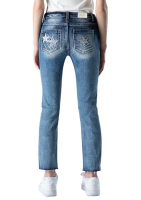 Girls 7-16 Star Embroidered Denim Jeans