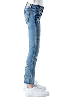 Girls 7-16 Star Embroidered Denim Jeans