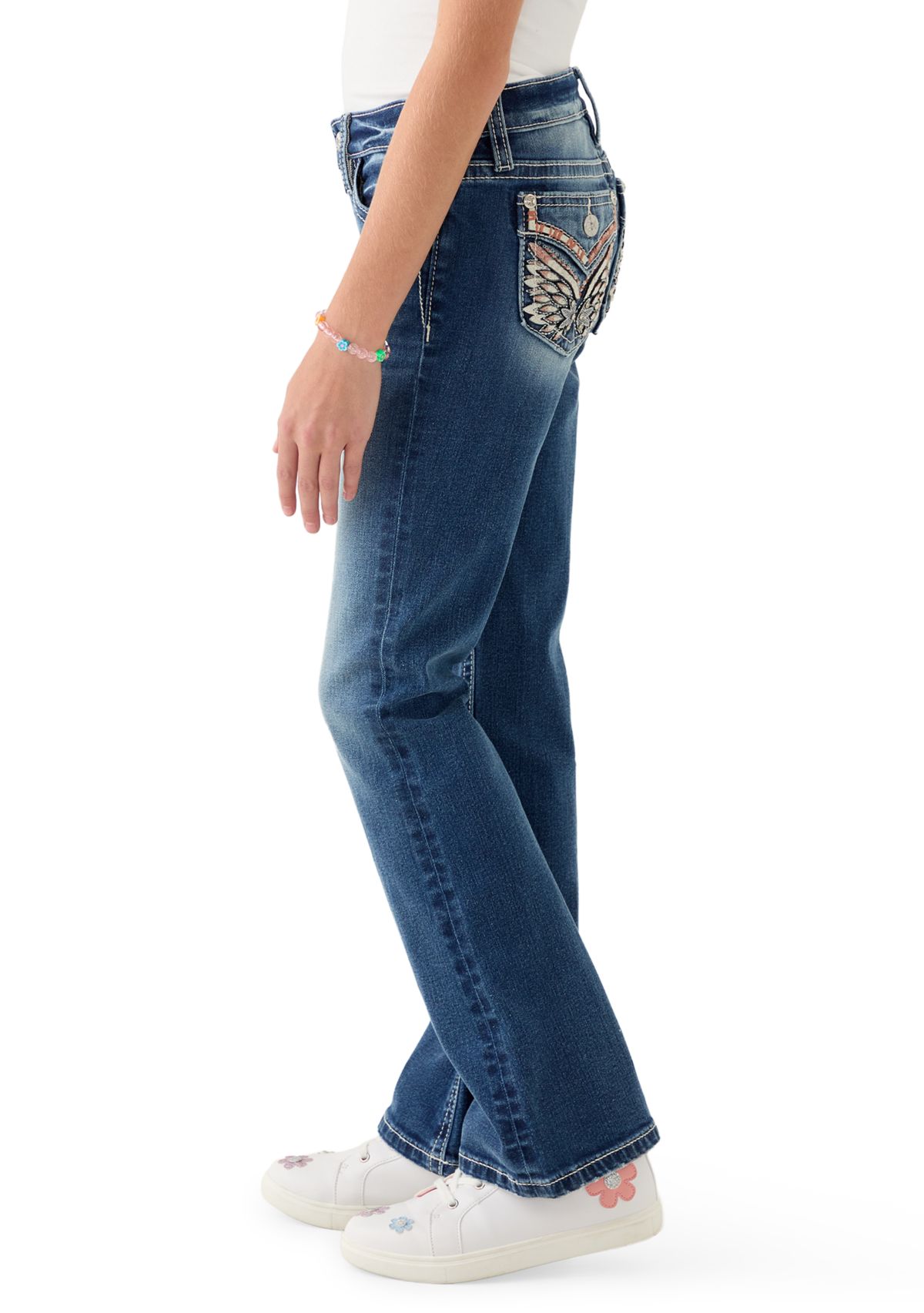 Girls 7-16 Butterfly Pocket Jeans
