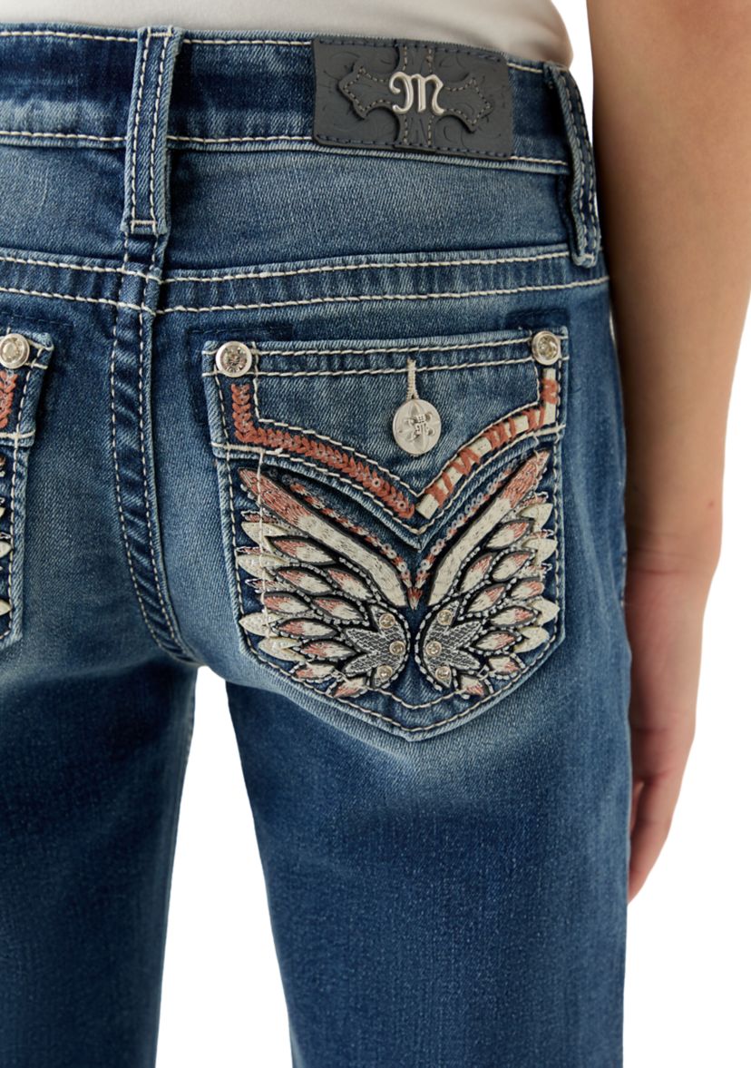 Girls 7-16 Butterfly Pocket Jeans