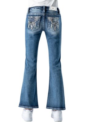 Girls 7-16 Horseshoe Embroidered Denim Jeans