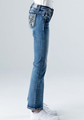 Girls 7-16 Horseshoe Embroidered Denim Jeans
