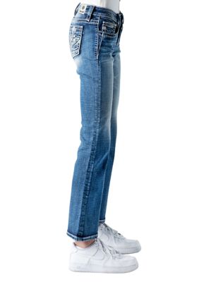 Girls 7-16 Embroidered Pocket Denim Jeans
