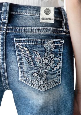 Girls 7-16 Embroidered Pocket Denim Jeans