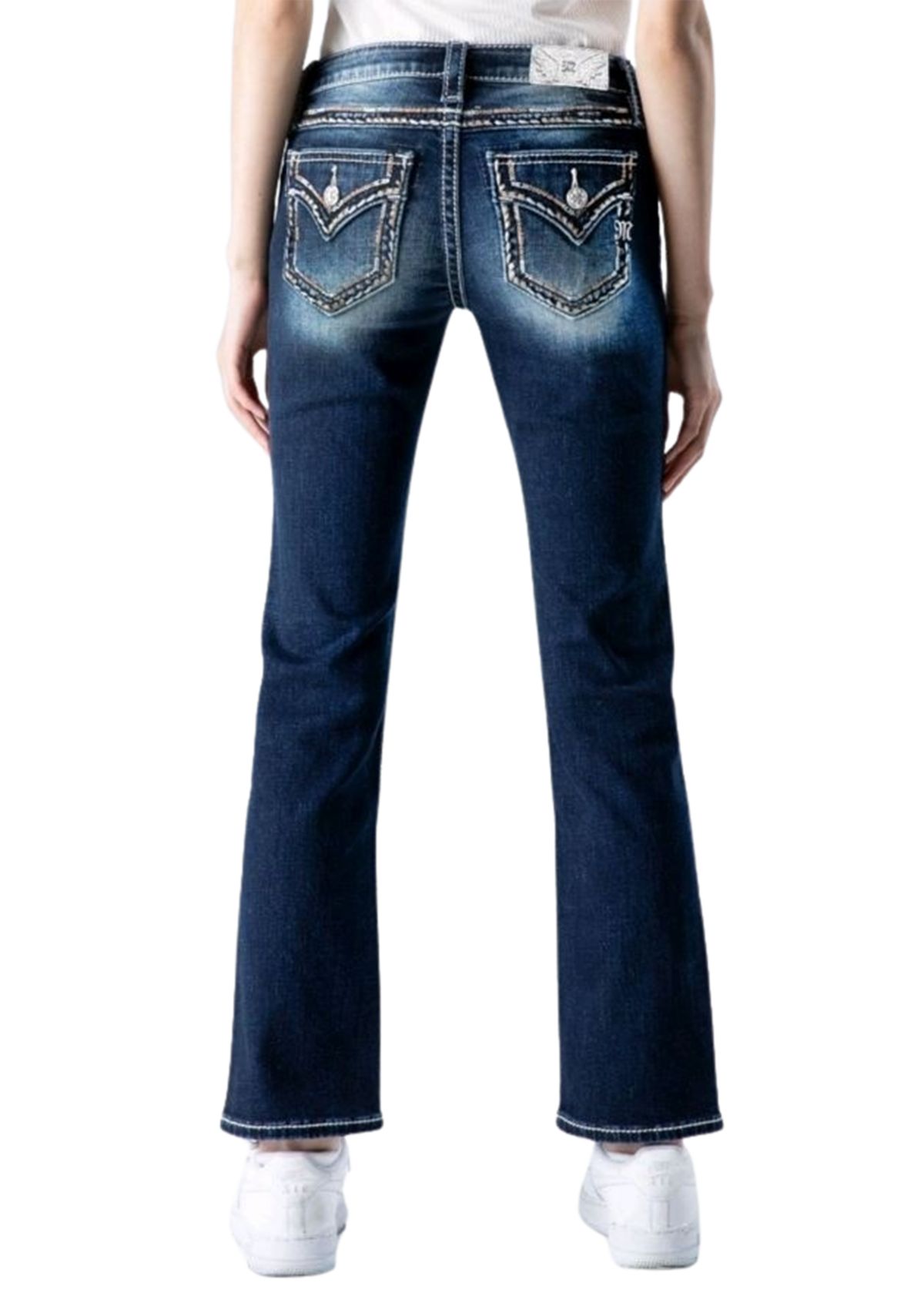 Girls 7-16 Embroidered Pocket Denim Jeans