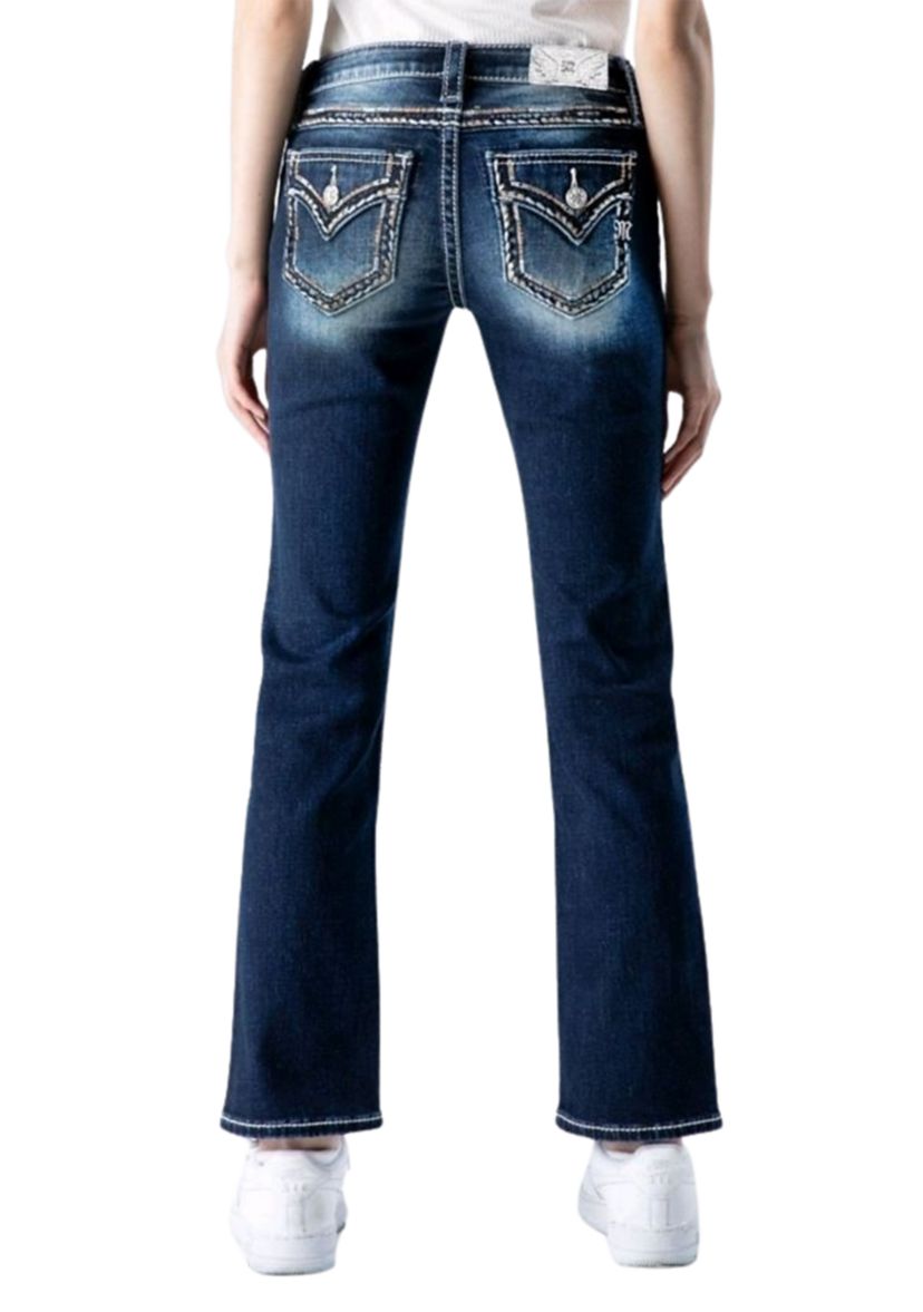 Girls 7-16 Embroidered Pocket Denim Jeans