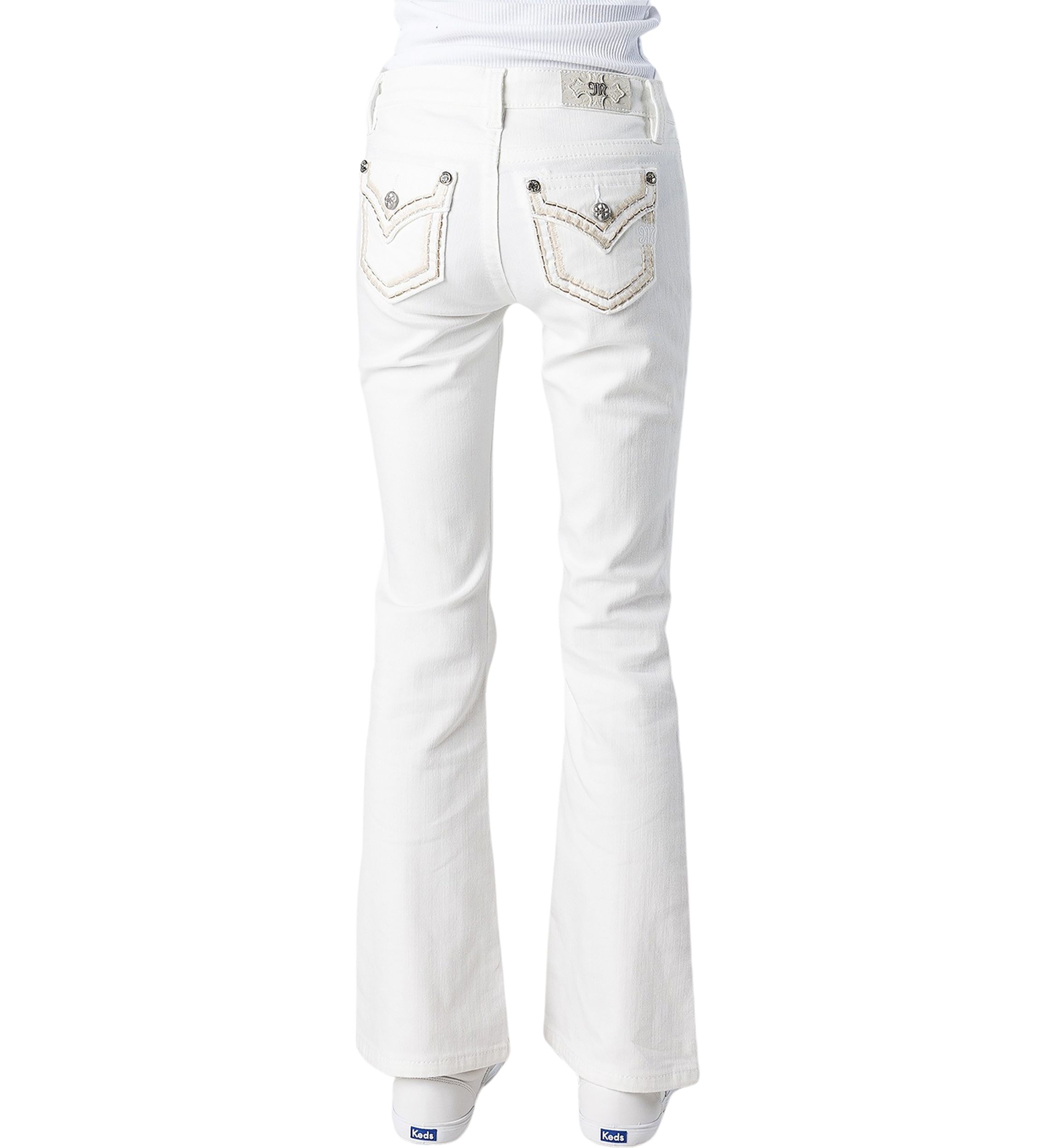 Girls 7-16 Embroidered Pocket Jeans