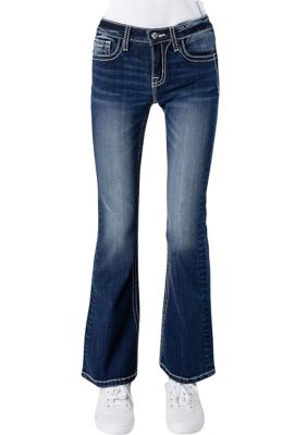 Girls 7-16 Fleur De Lys Embroidered Denim Jeans