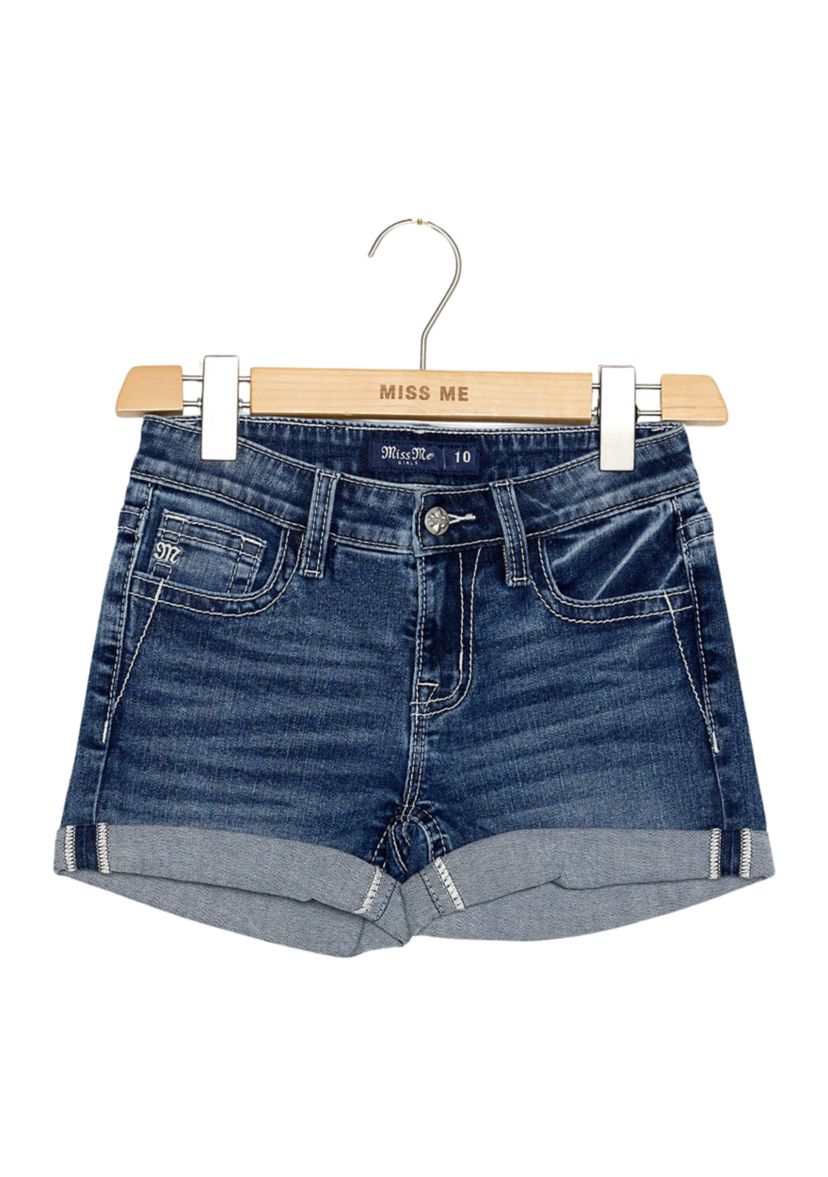 Girls 7-16 Floral Denim Shorts 