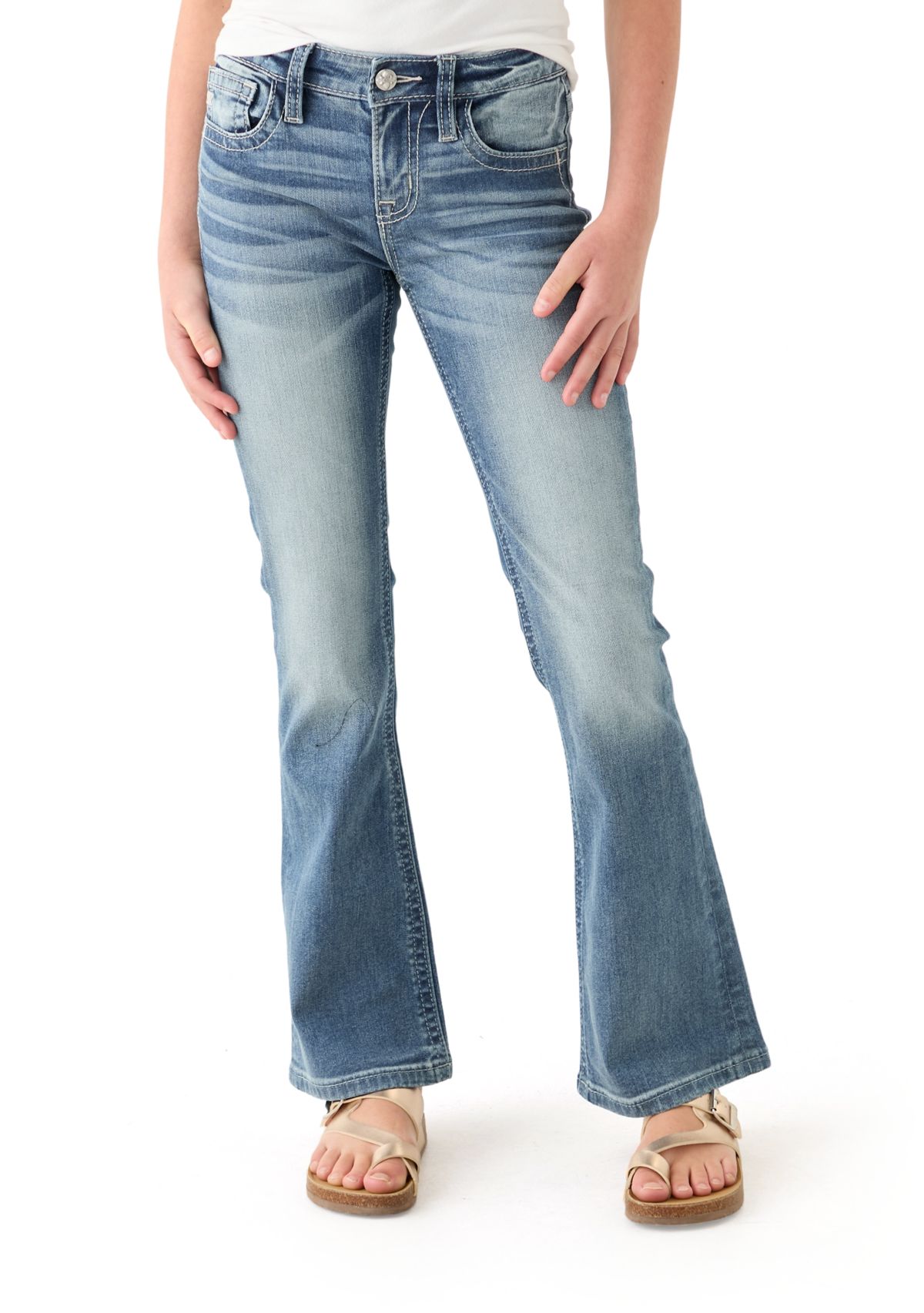Girls 7-16 Long Horn Denim Jeans