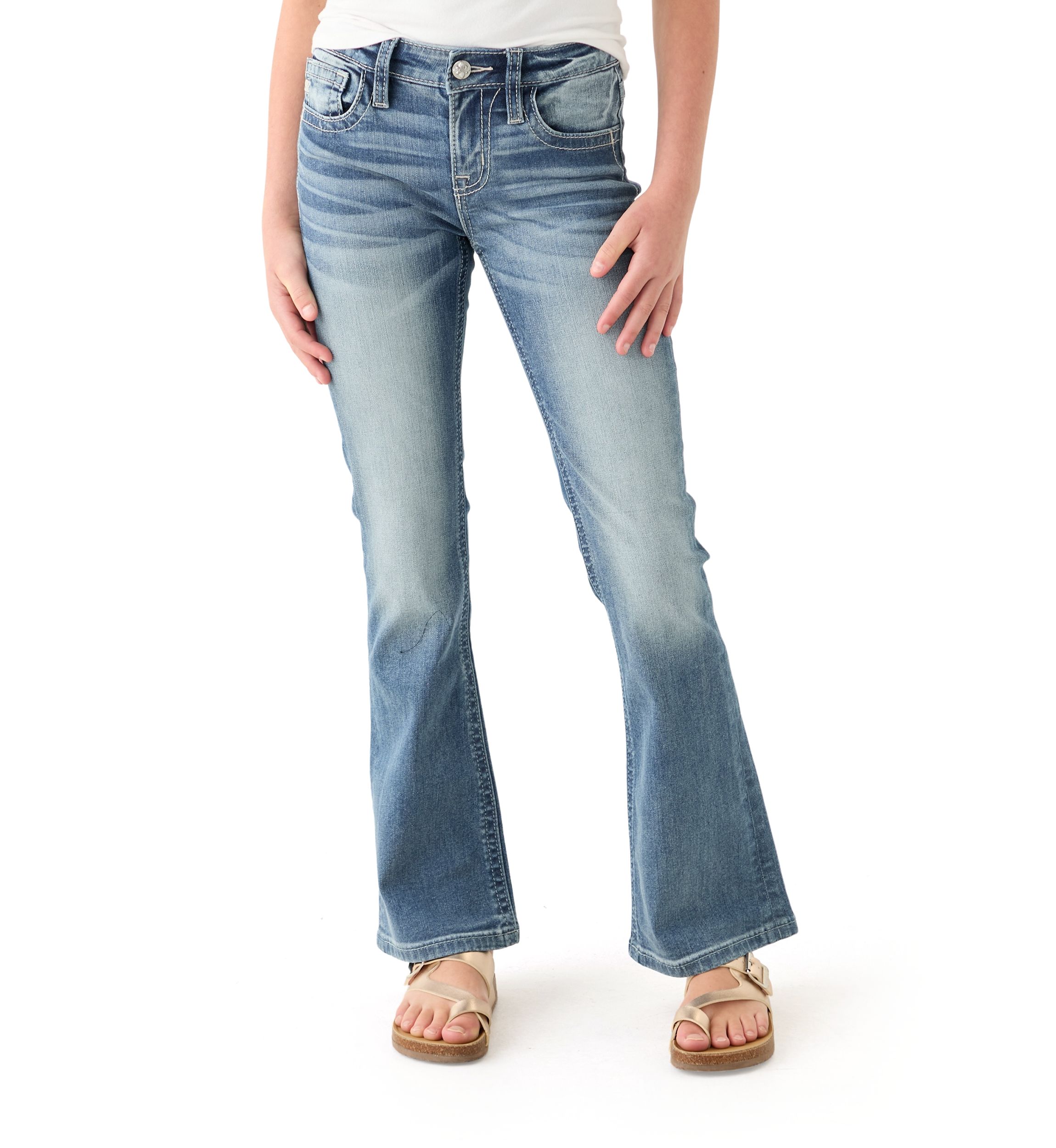 Girls 7-16 Long Horn Denim Jeans