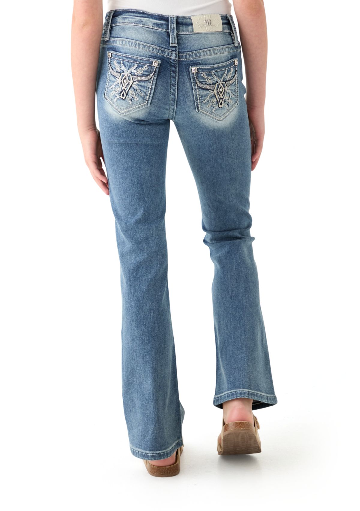 Girls 7-16 Long Horn Denim Jeans