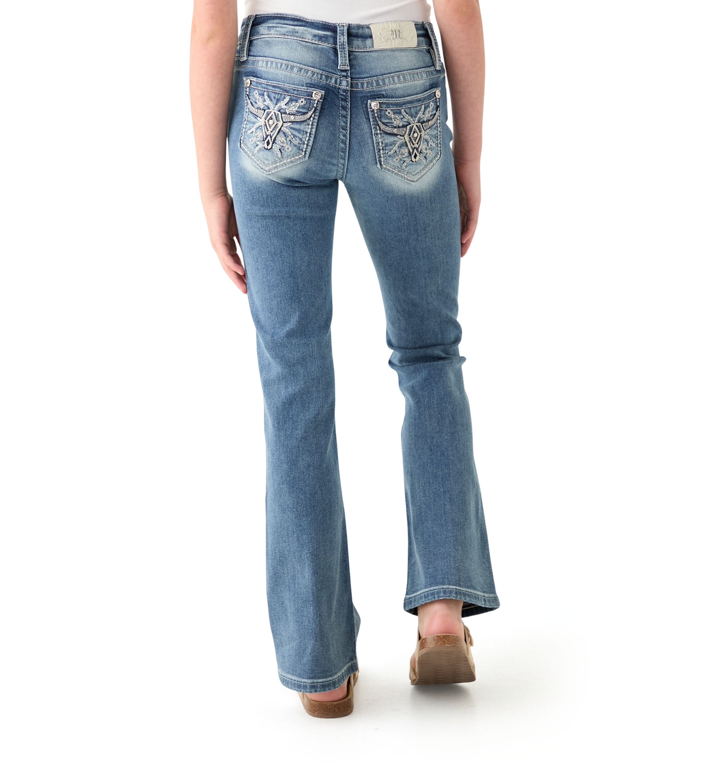 Girls 7-16 Long Horn Denim Jeans
