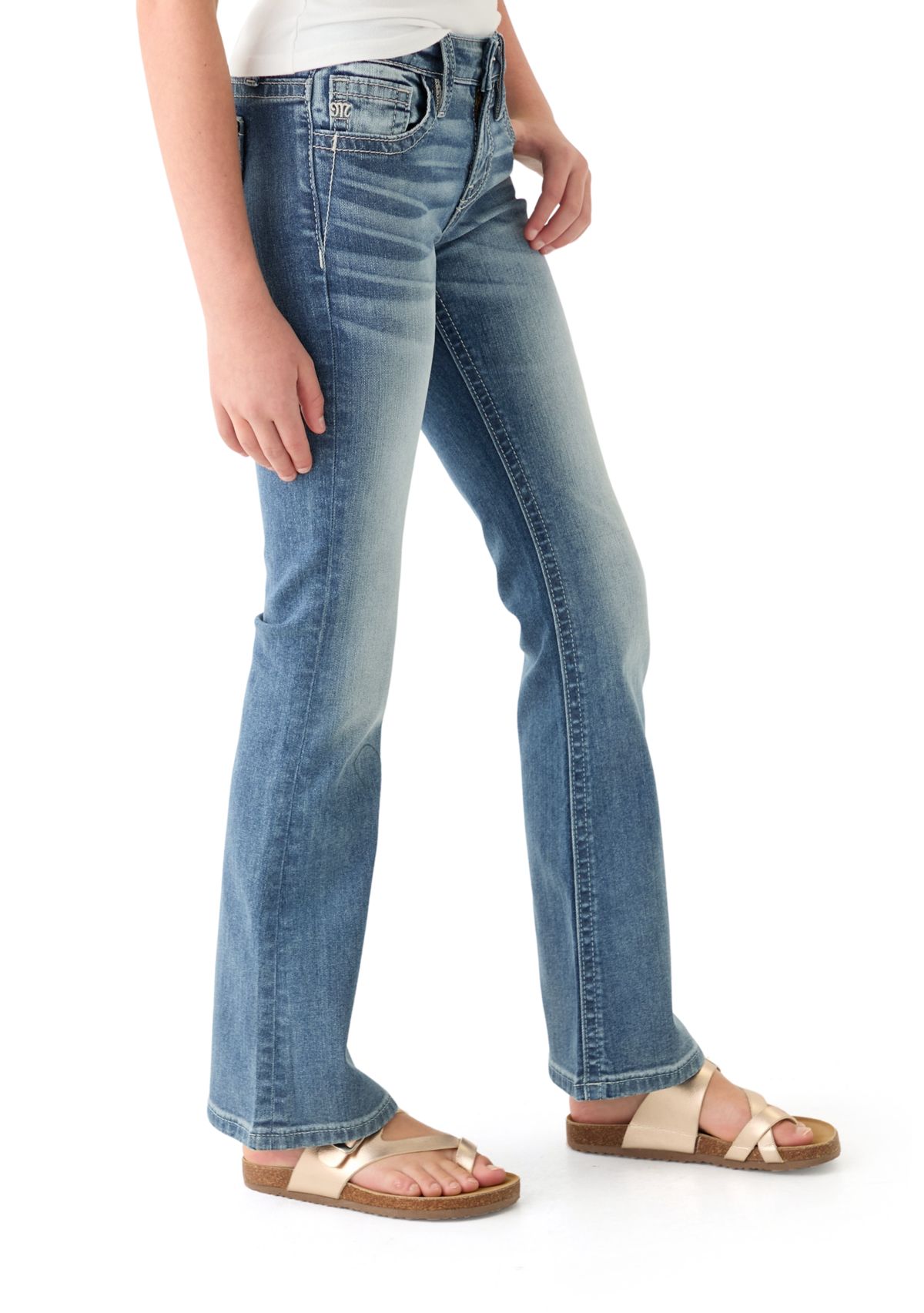 Girls 7-16 Long Horn Denim Jeans