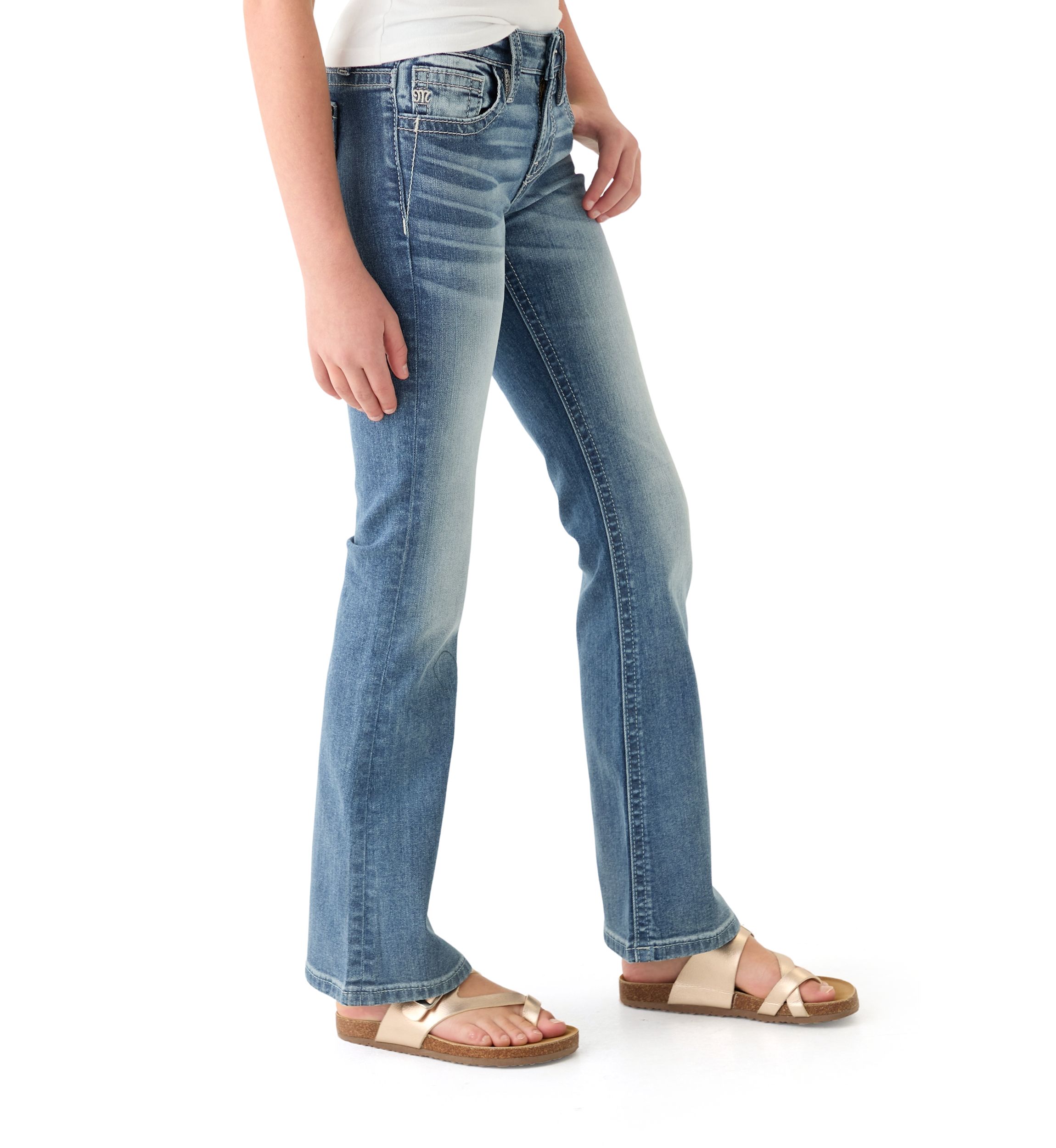 Girls 7-16 Long Horn Denim Jeans