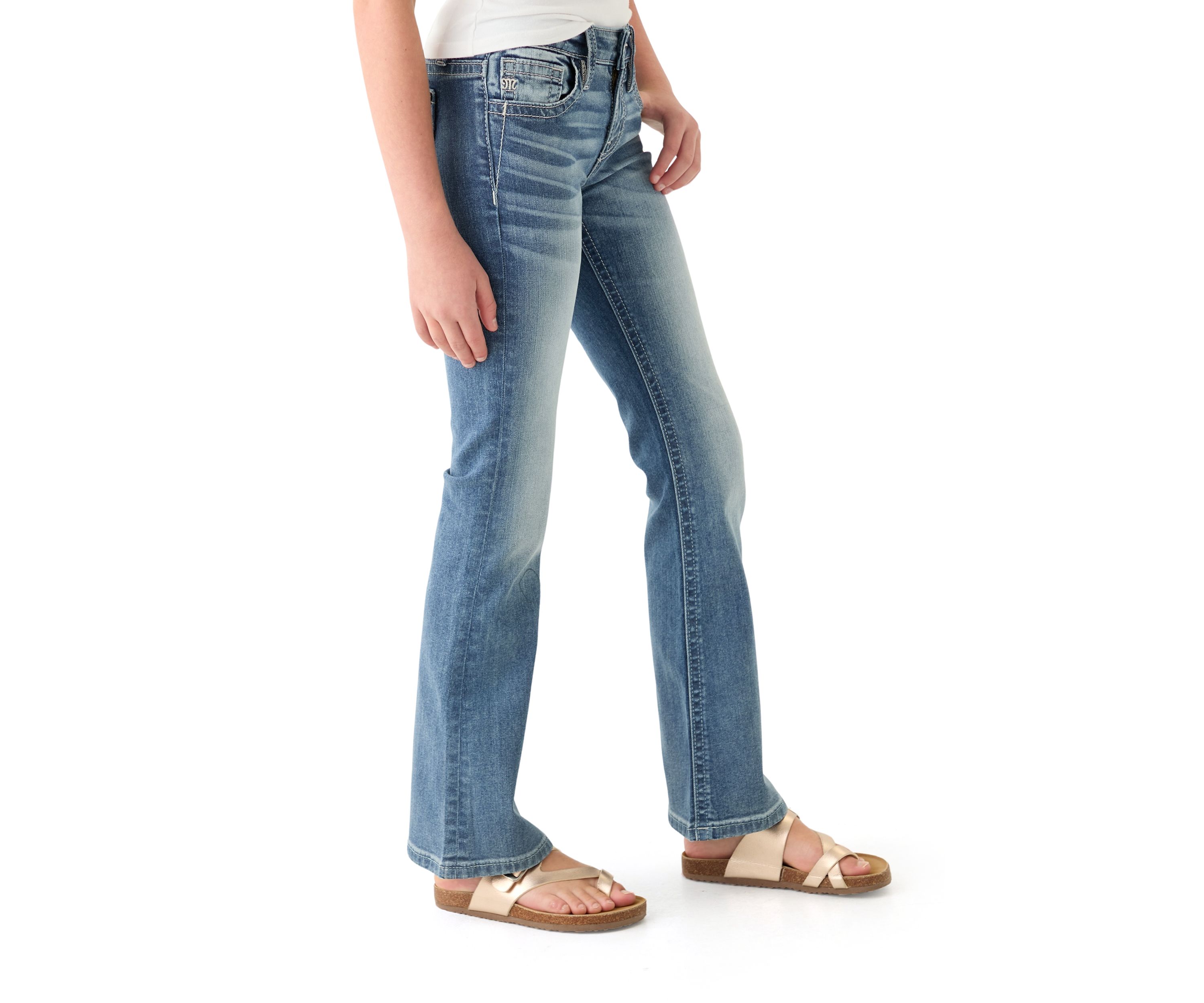 Girls 7-16 Long Horn Denim Jeans