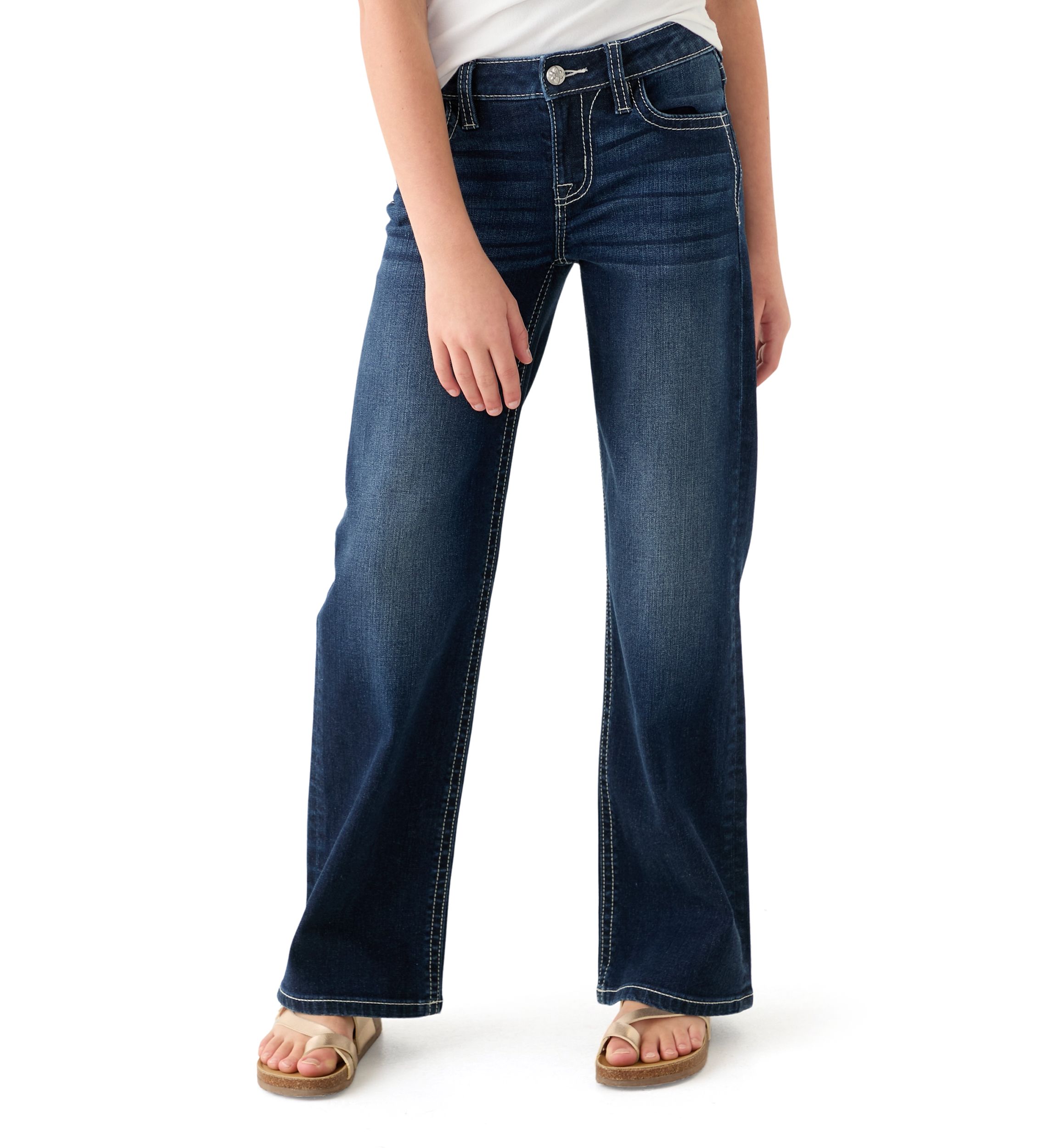 Girls 7-16 Fleur de Lis Bootcut Jeans 