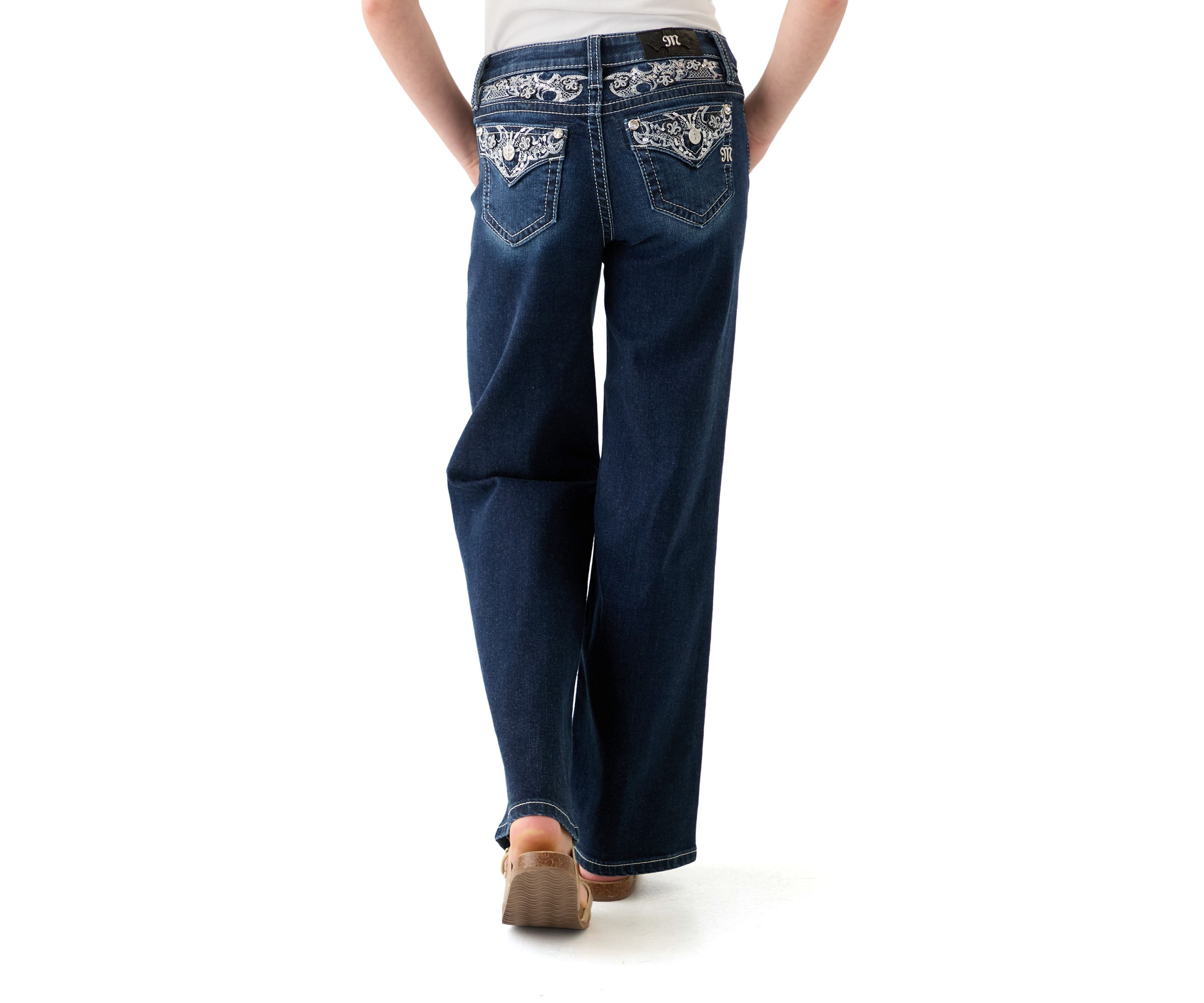 Girls 7-16 Fleur de Lis Bootcut Jeans 